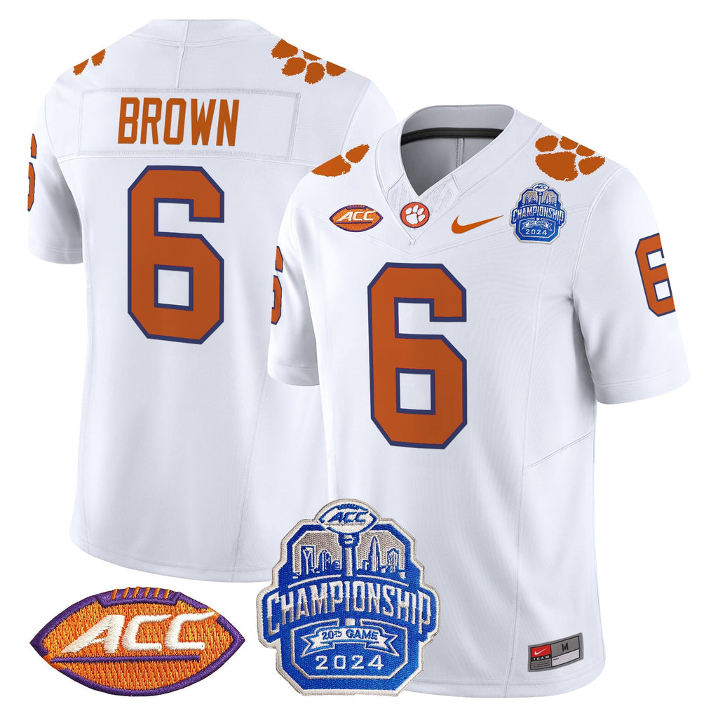 Men's Clemson Tigers 2024 ACC Championship Patch Vapor Limited Jersey - All Stitched