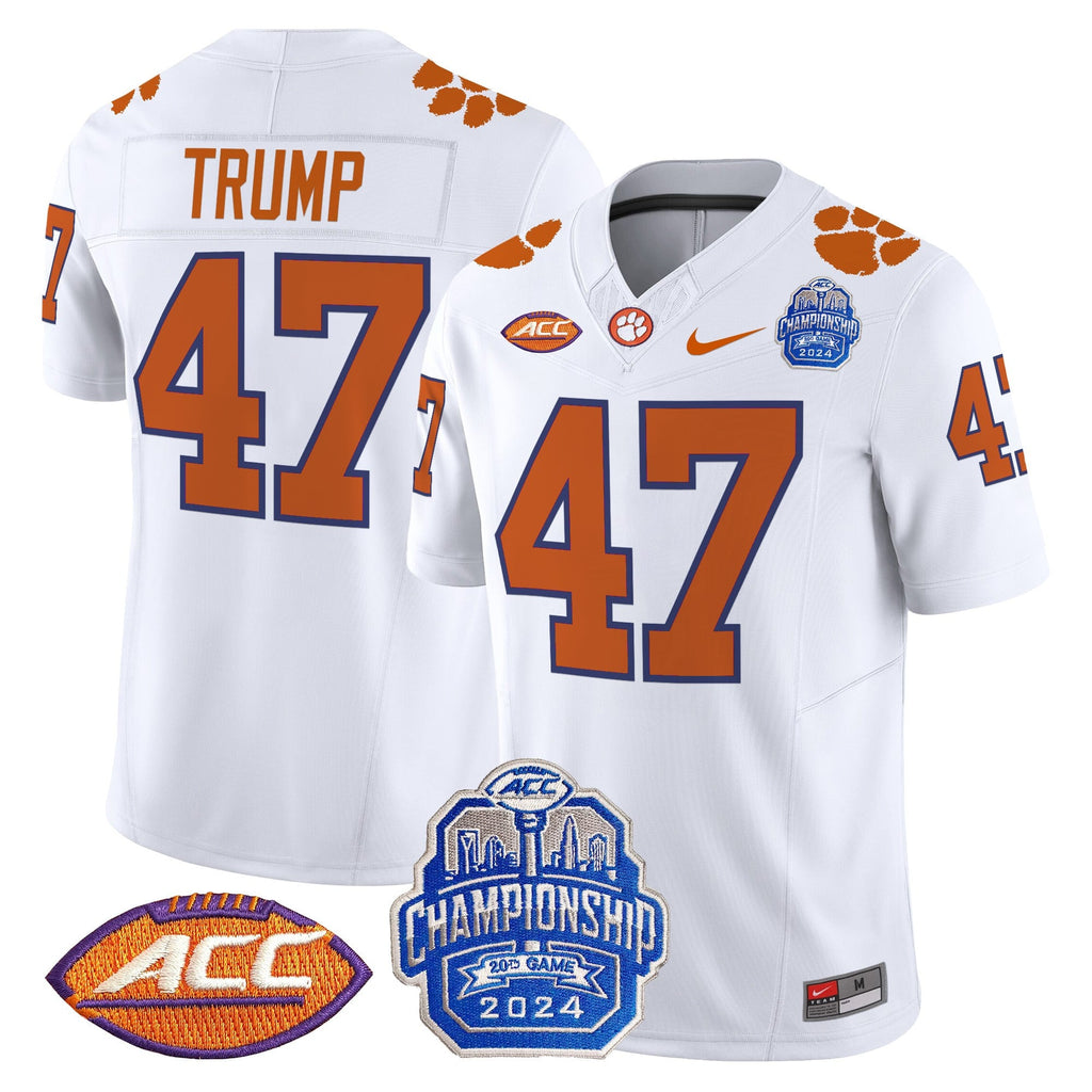 Men's Clemson Tigers 2024 ACC Championship Patch Vapor Limited Jersey - All Stitched