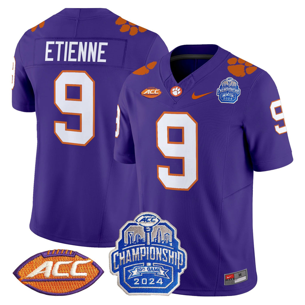 Men's Clemson Tigers 2024 ACC Championship Patch Vapor Limited Jersey - All Stitched