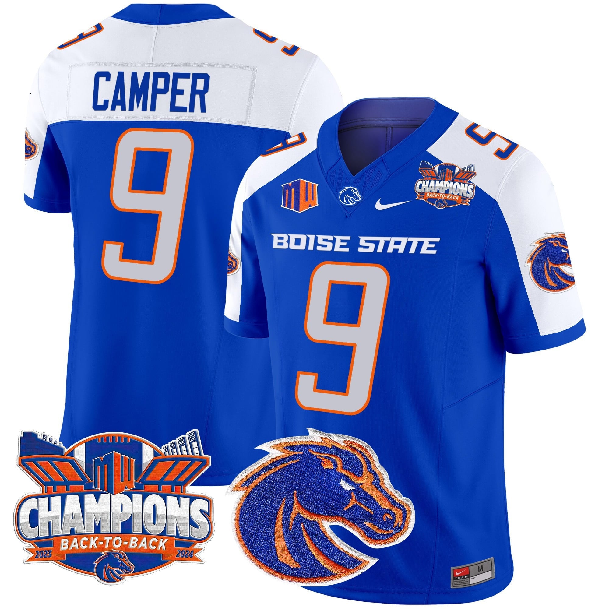 Men's Boise State Broncos 2024 Back To Back Champions Vapor Limited Jersey - All Stitched