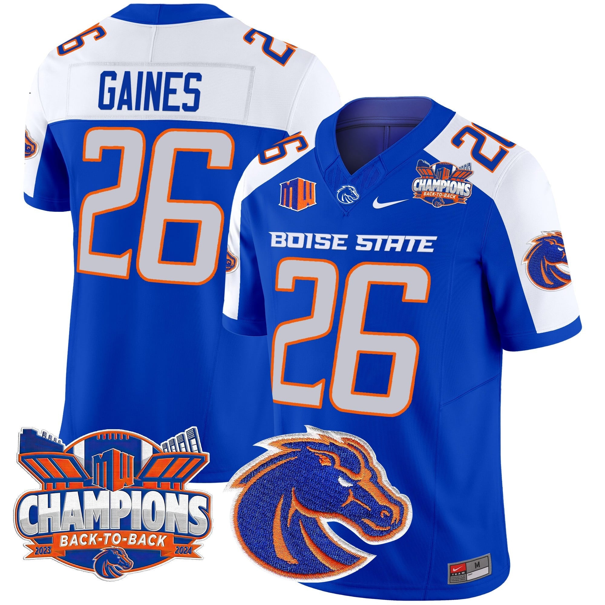 Men's Boise State Broncos 2024 Back To Back Champions Vapor Limited Jersey - All Stitched