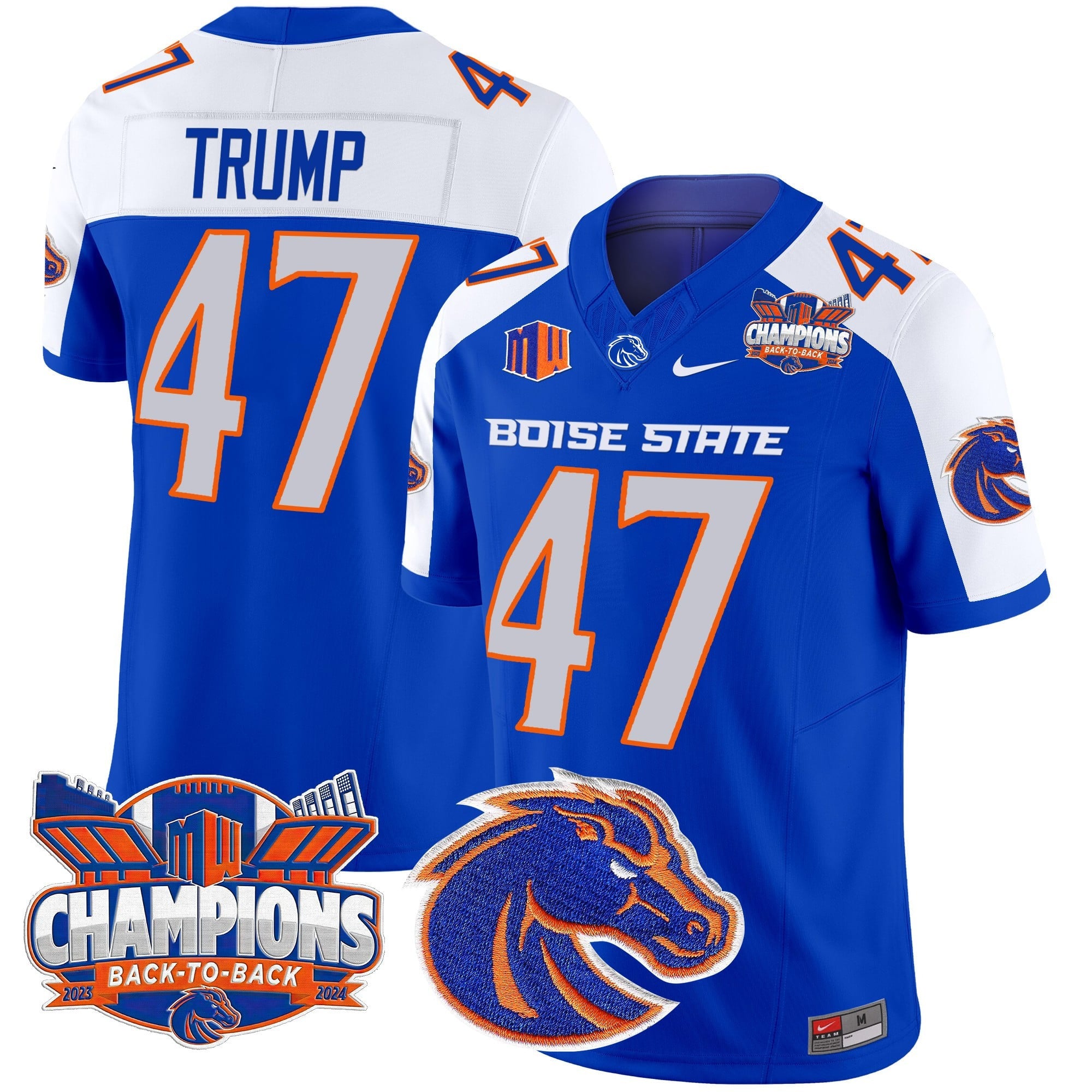 Men's Boise State Broncos 2024 Back To Back Champions Vapor Limited Jersey - All Stitched