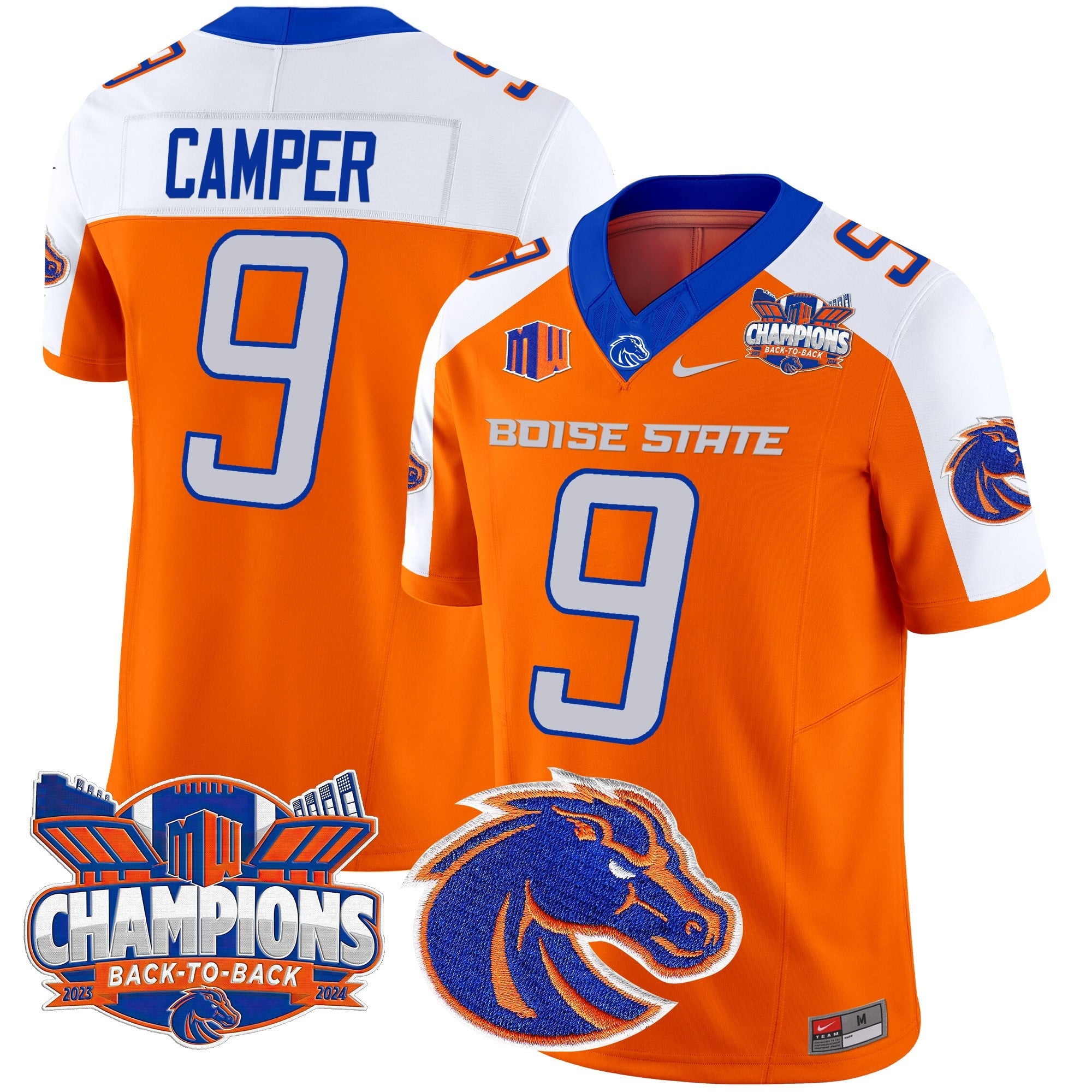 Men's Boise State Broncos 2024 Back To Back Champions Vapor Limited Jersey - All Stitched