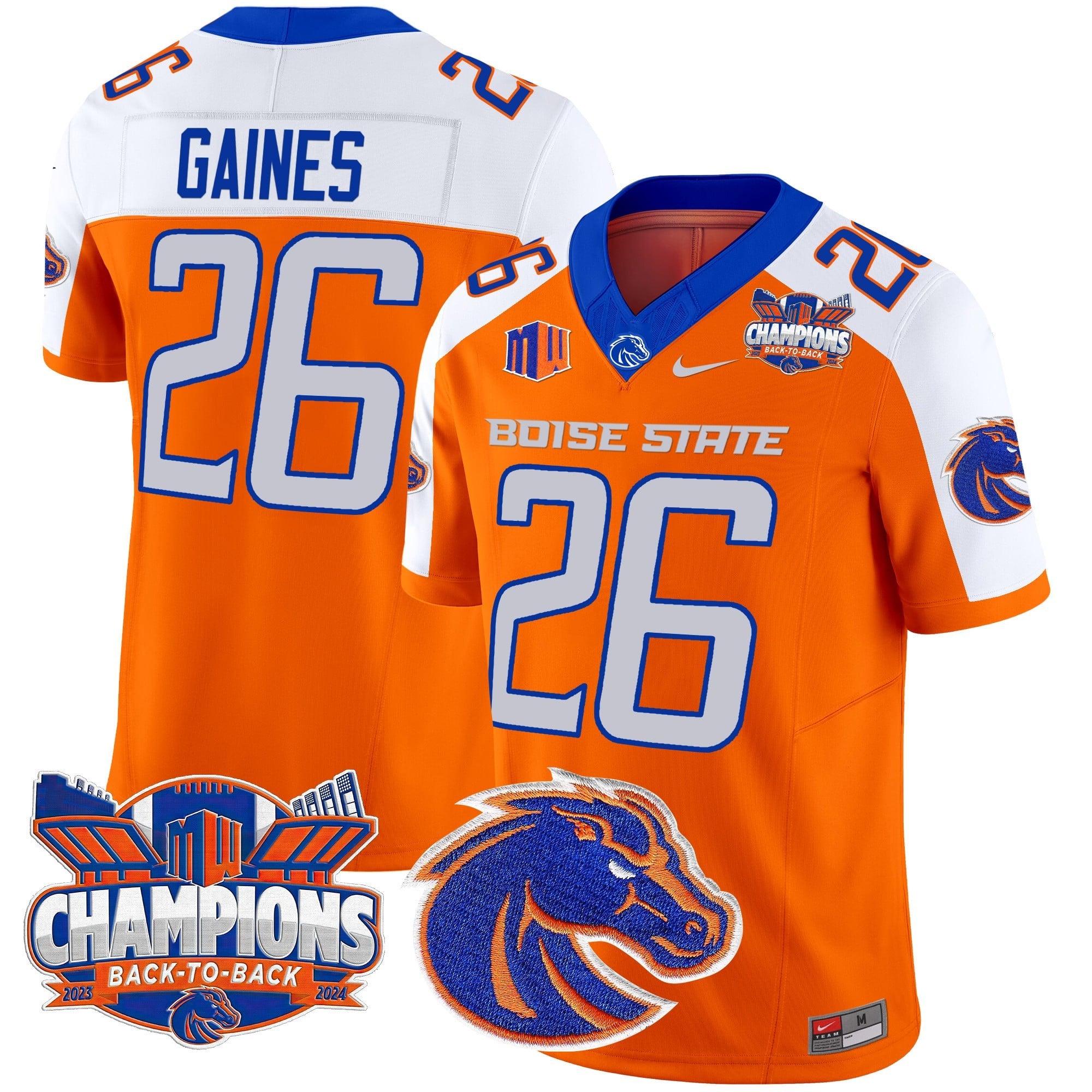 Men's Boise State Broncos 2024 Back To Back Champions Vapor Limited Jersey - All Stitched