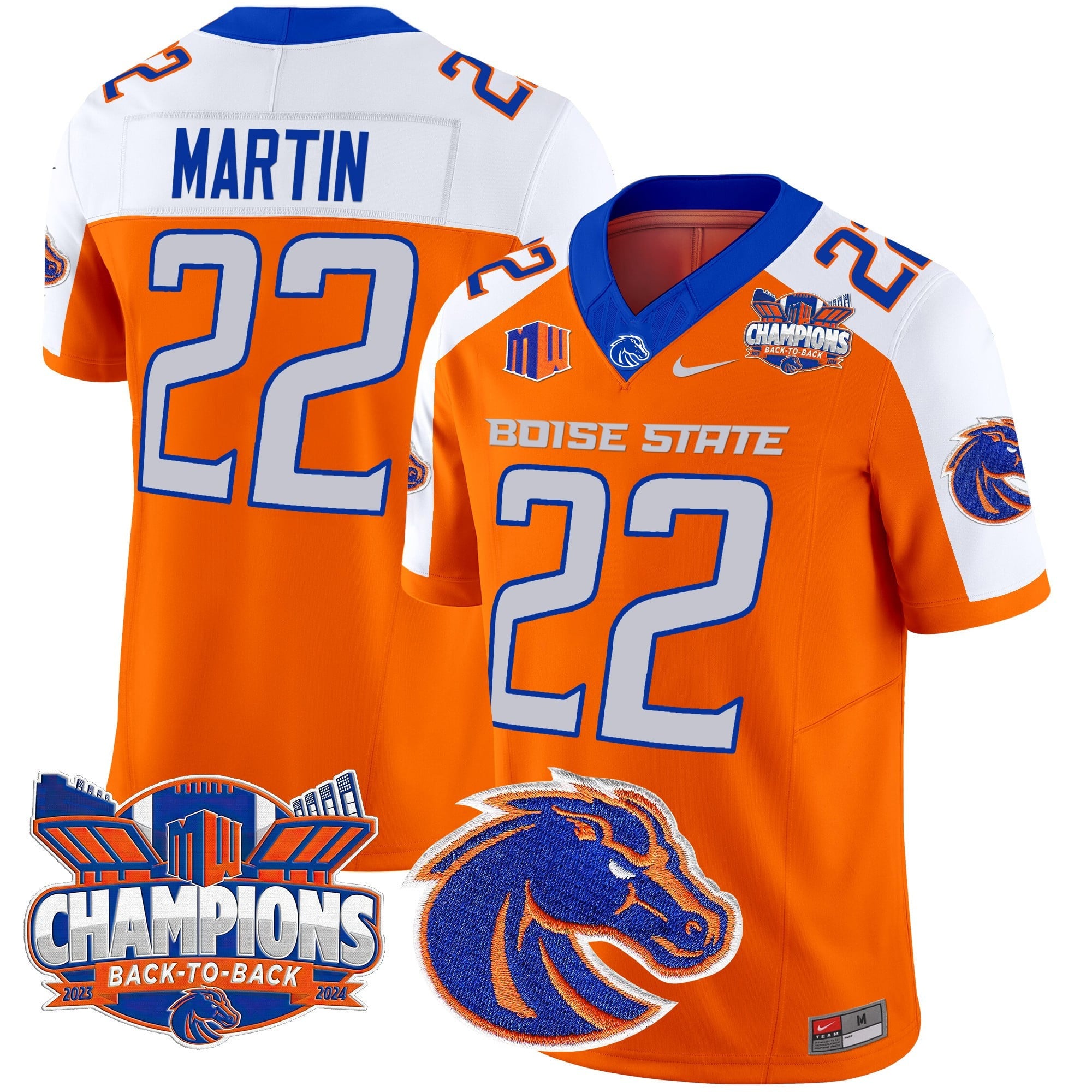 Men's Boise State Broncos 2024 Back To Back Champions Vapor Limited Jersey - All Stitched