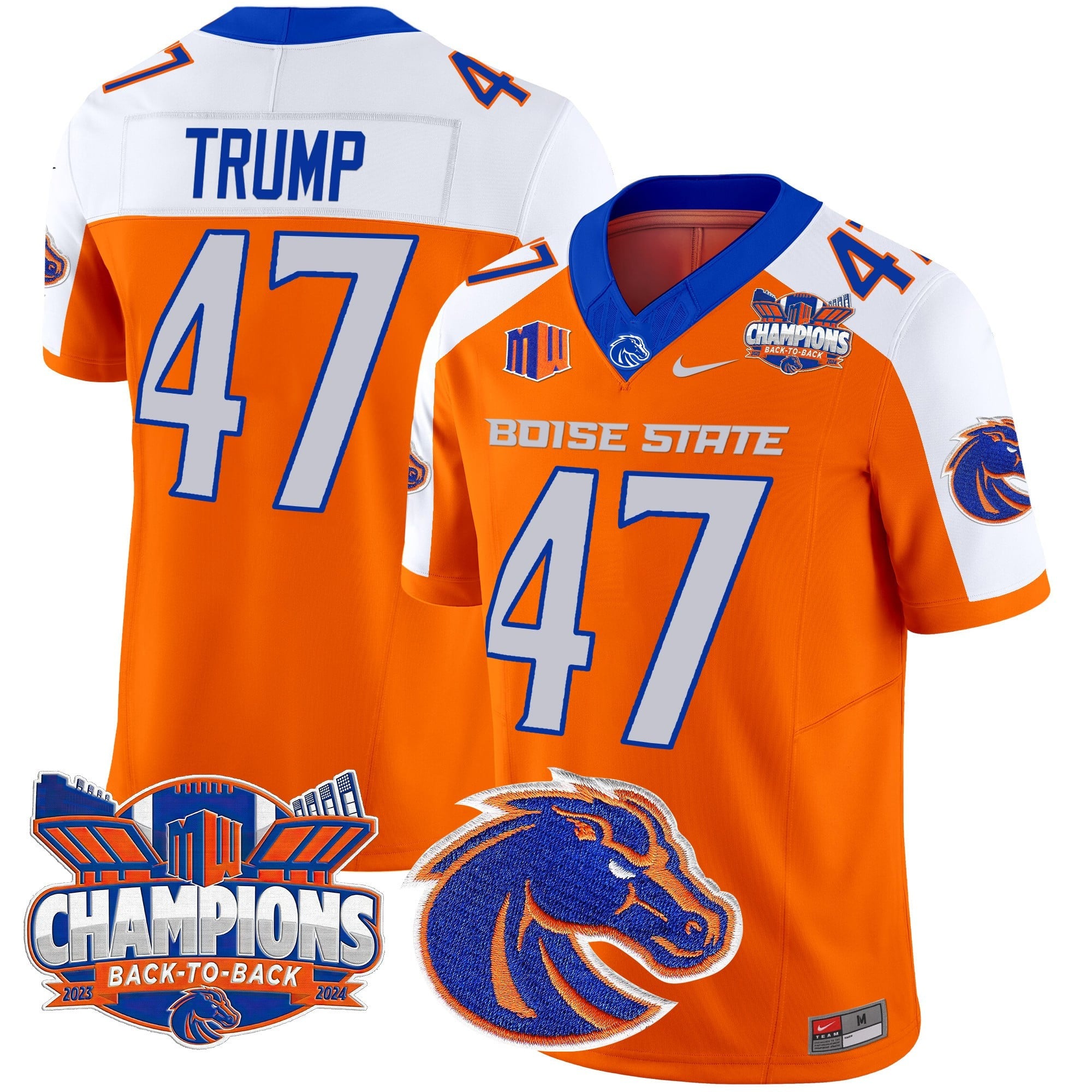 Men's Boise State Broncos 2024 Back To Back Champions Vapor Limited Jersey - All Stitched