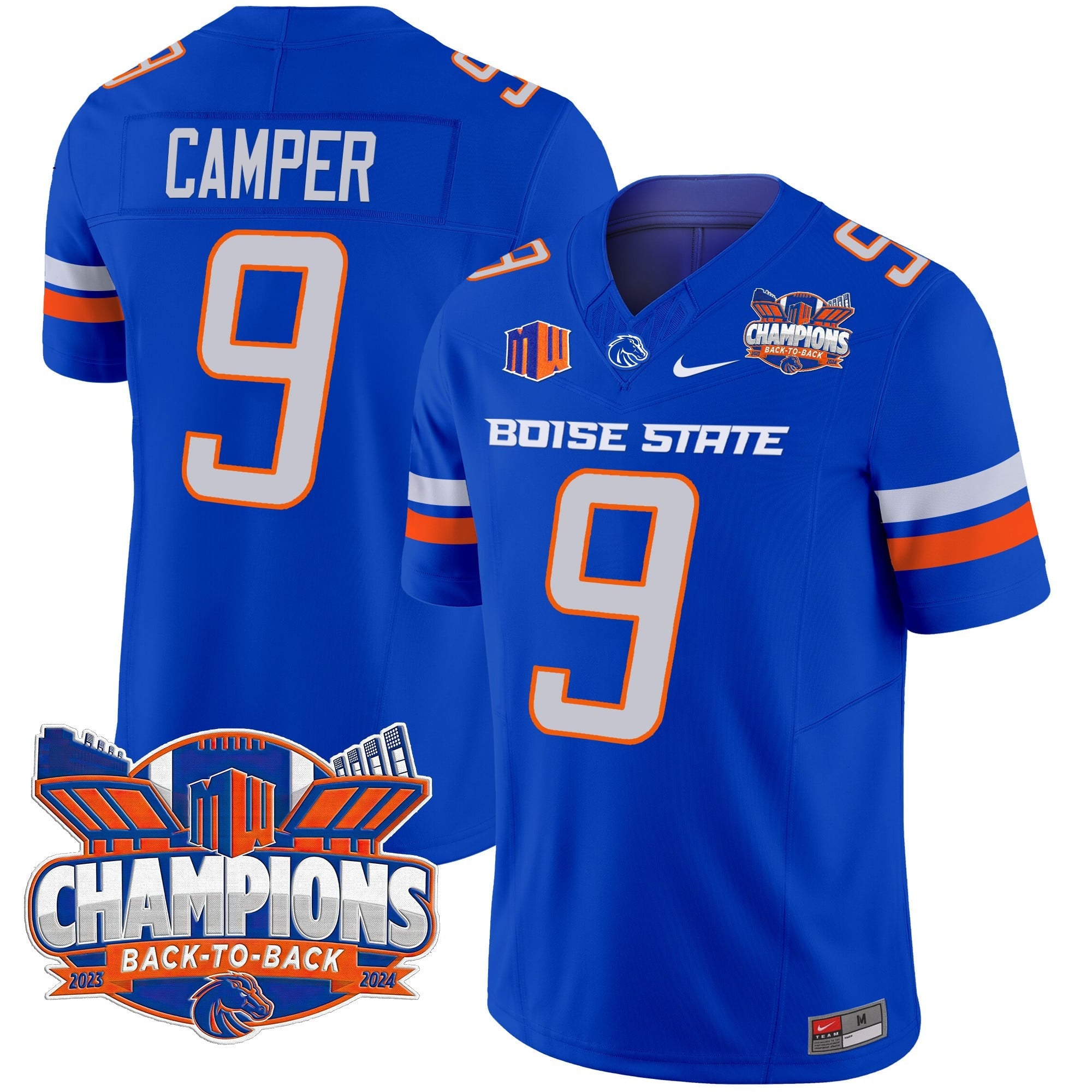 Men's Boise State Broncos 2024 Back To Back Champions Vapor Limited Jersey - All Stitched