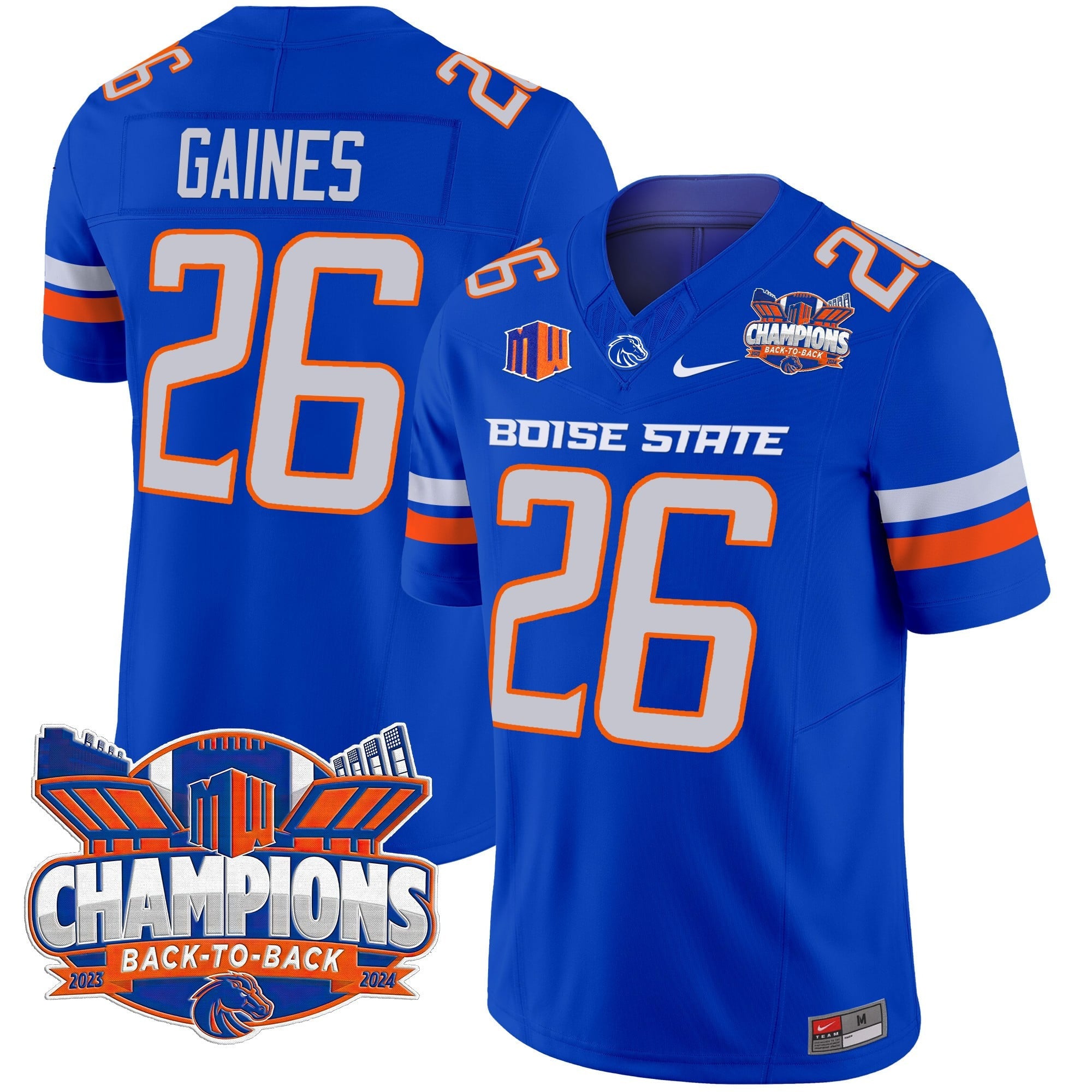 Men's Boise State Broncos 2024 Back To Back Champions Vapor Limited Jersey - All Stitched