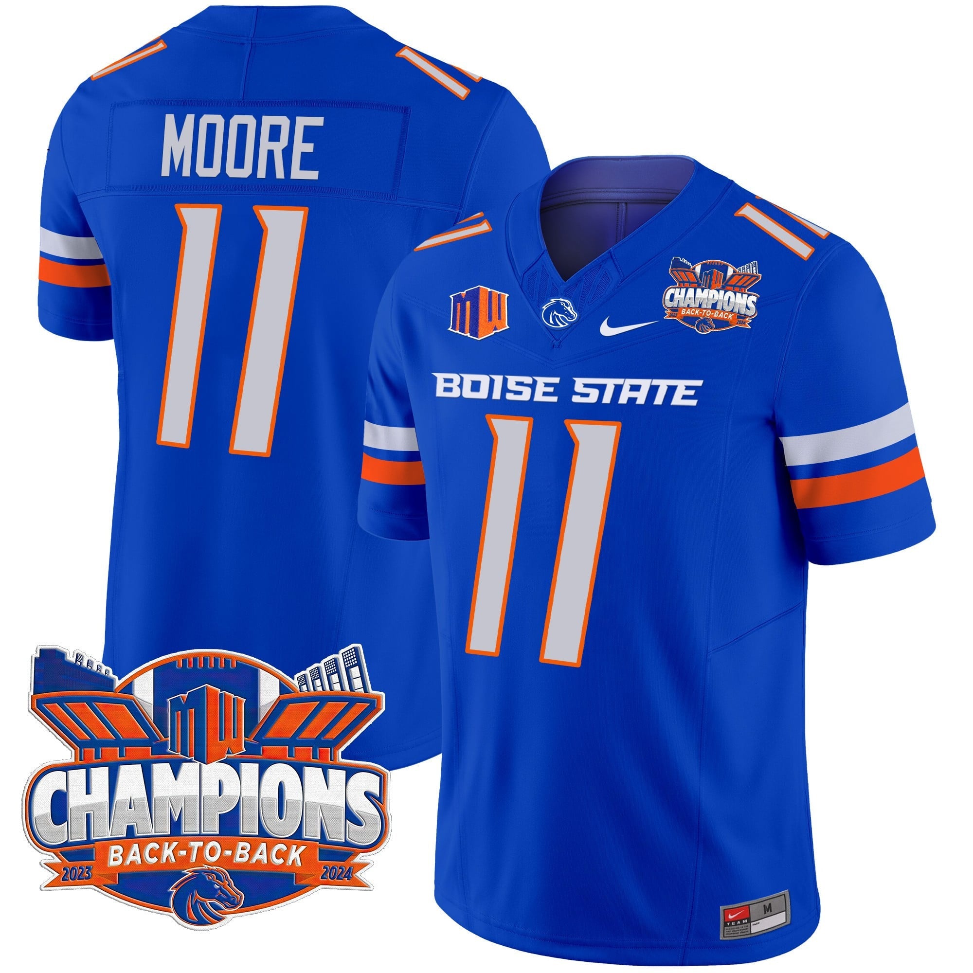Men's Boise State Broncos 2024 Back To Back Champions Vapor Limited Jersey - All Stitched