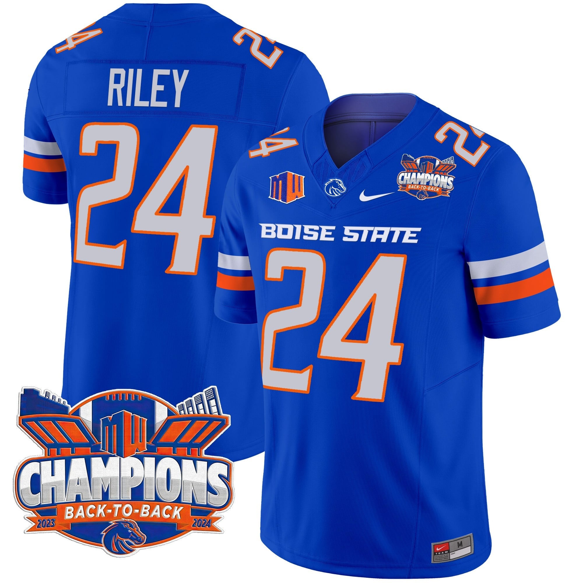 Men's Boise State Broncos 2024 Back To Back Champions Vapor Limited Jersey - All Stitched