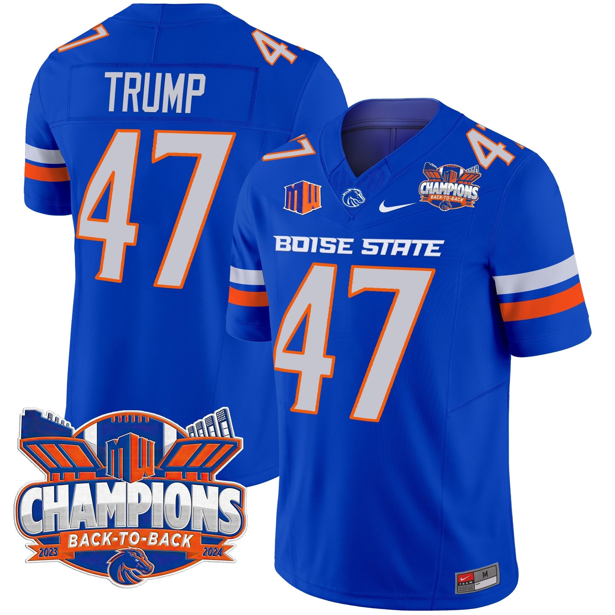 Men's Boise State Broncos 2024 Back To Back Champions Vapor Limited Jersey - All Stitched