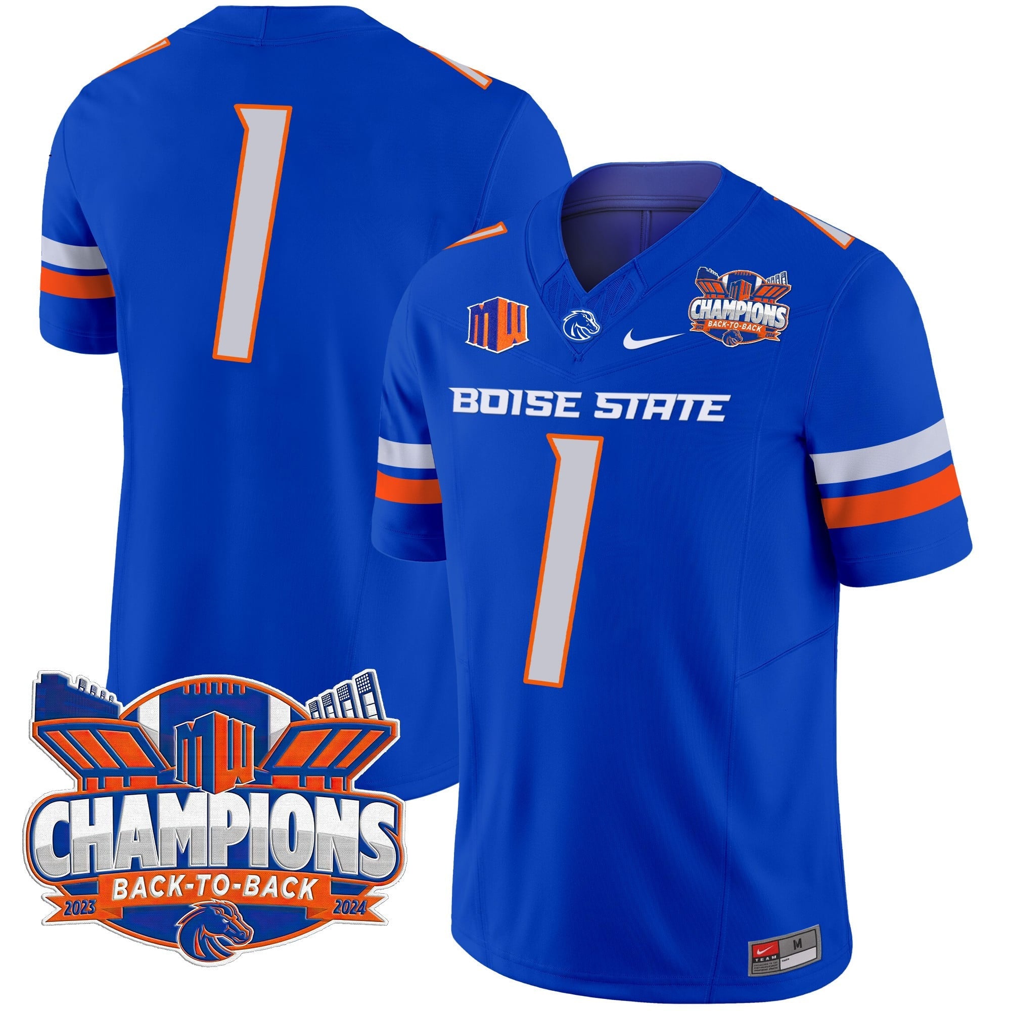 Men's Boise State Broncos 2024 Back To Back Champions Vapor Limited Jersey - All Stitched