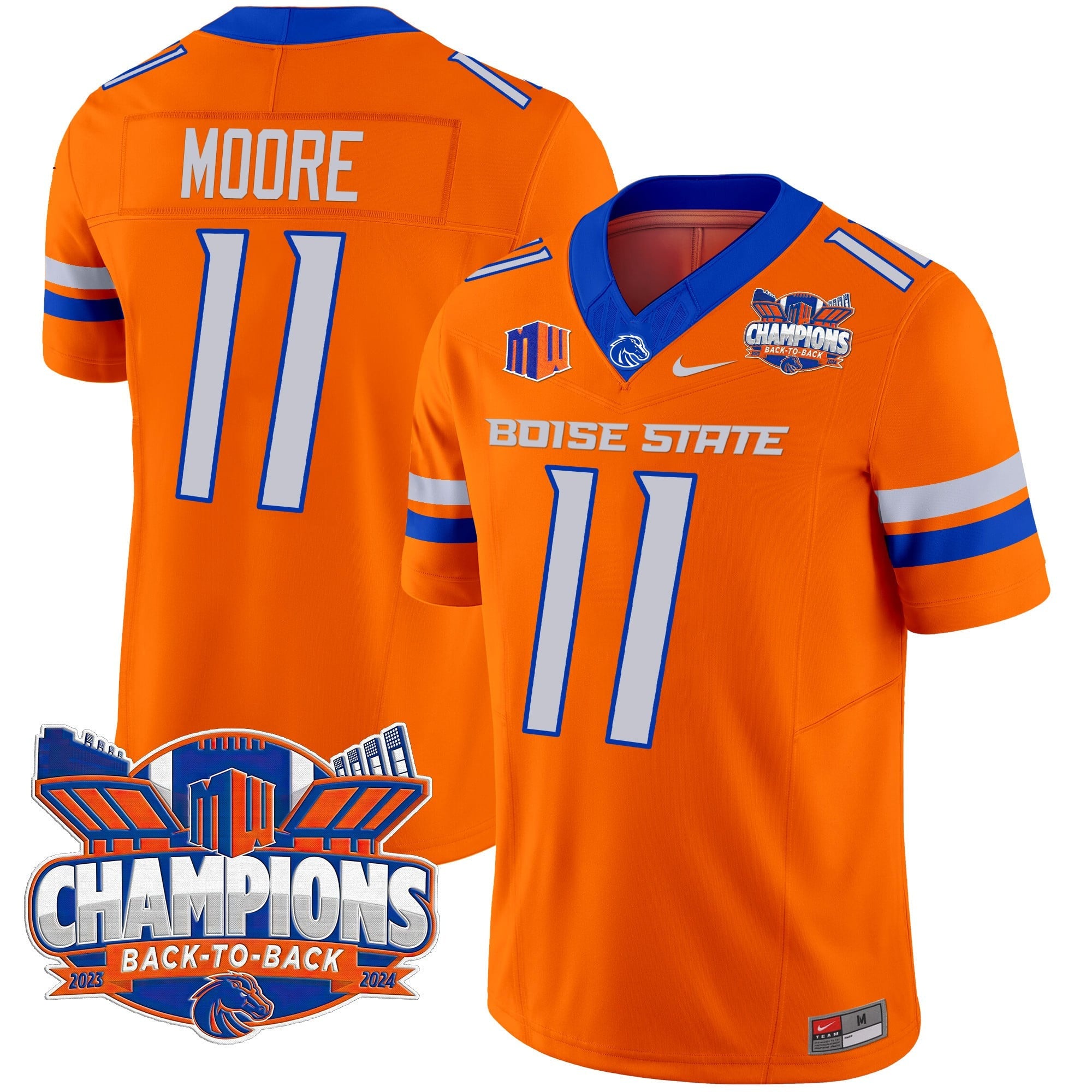 Men's Boise State Broncos 2024 Back To Back Champions Vapor Limited Jersey - All Stitched