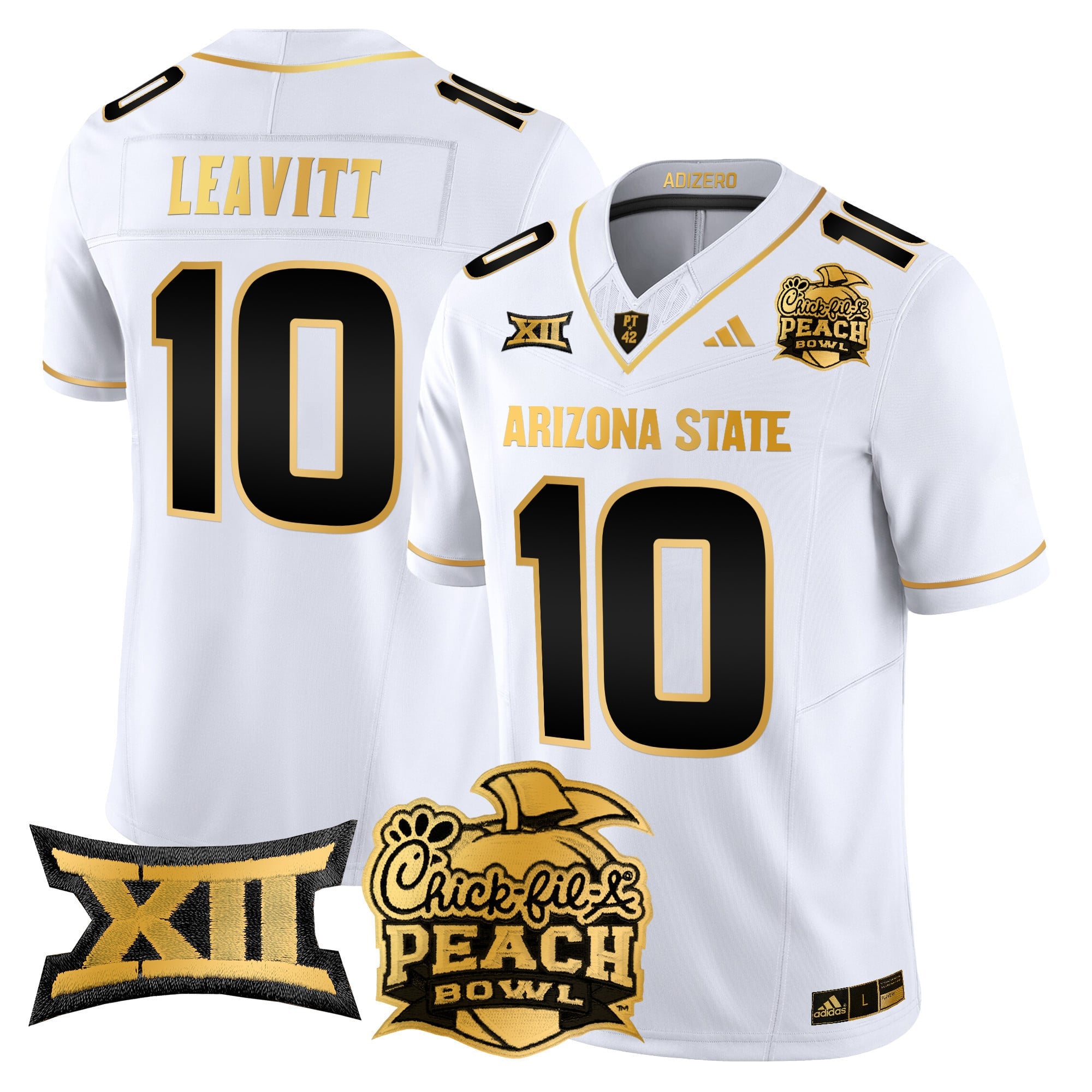 Men's Arizona State Sun Devils 2025 Peach Bowl Gold Vapor Limited Jersey V2 - All Stitched