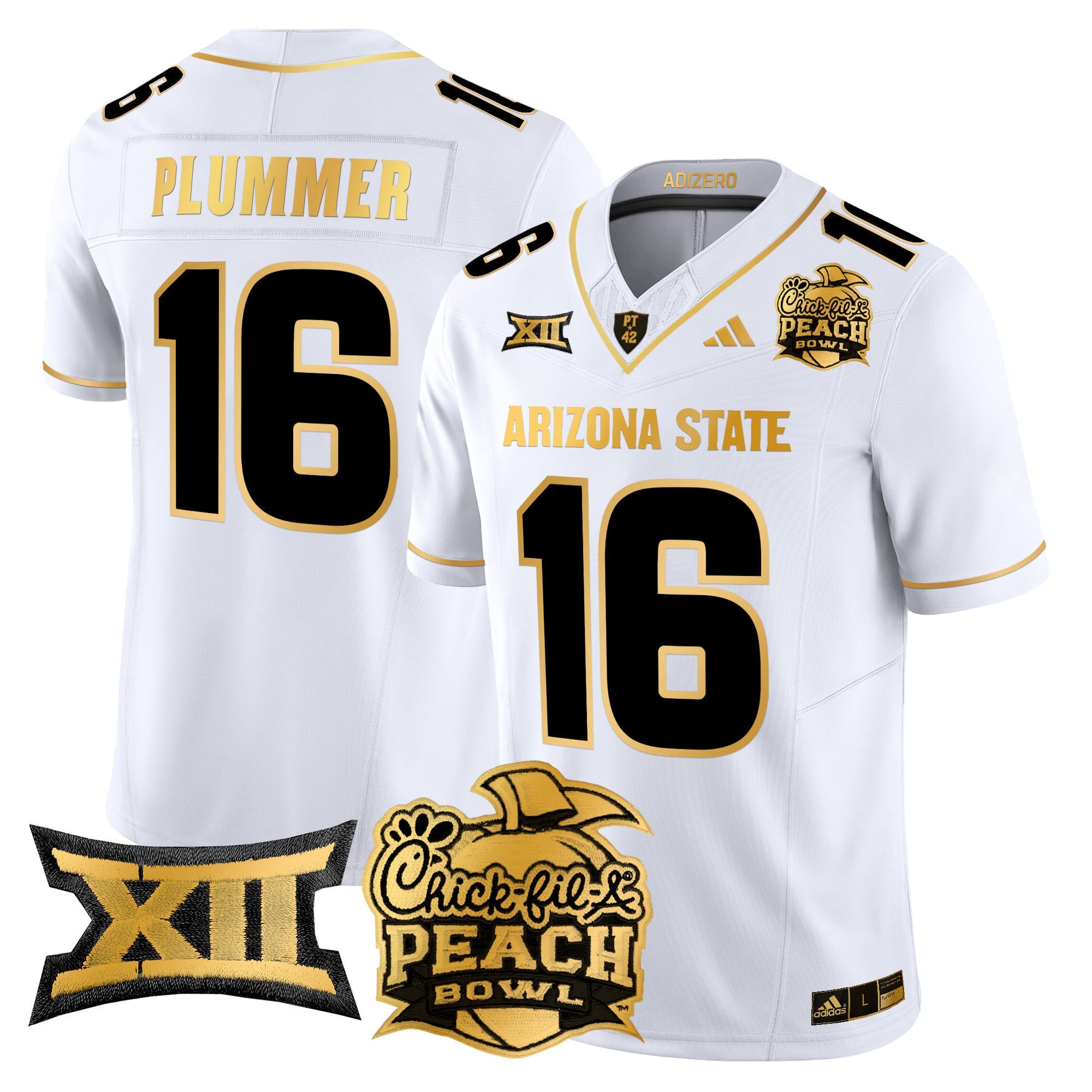 Men's Arizona State Sun Devils 2025 Peach Bowl Gold Vapor Limited Jersey V2 - All Stitched