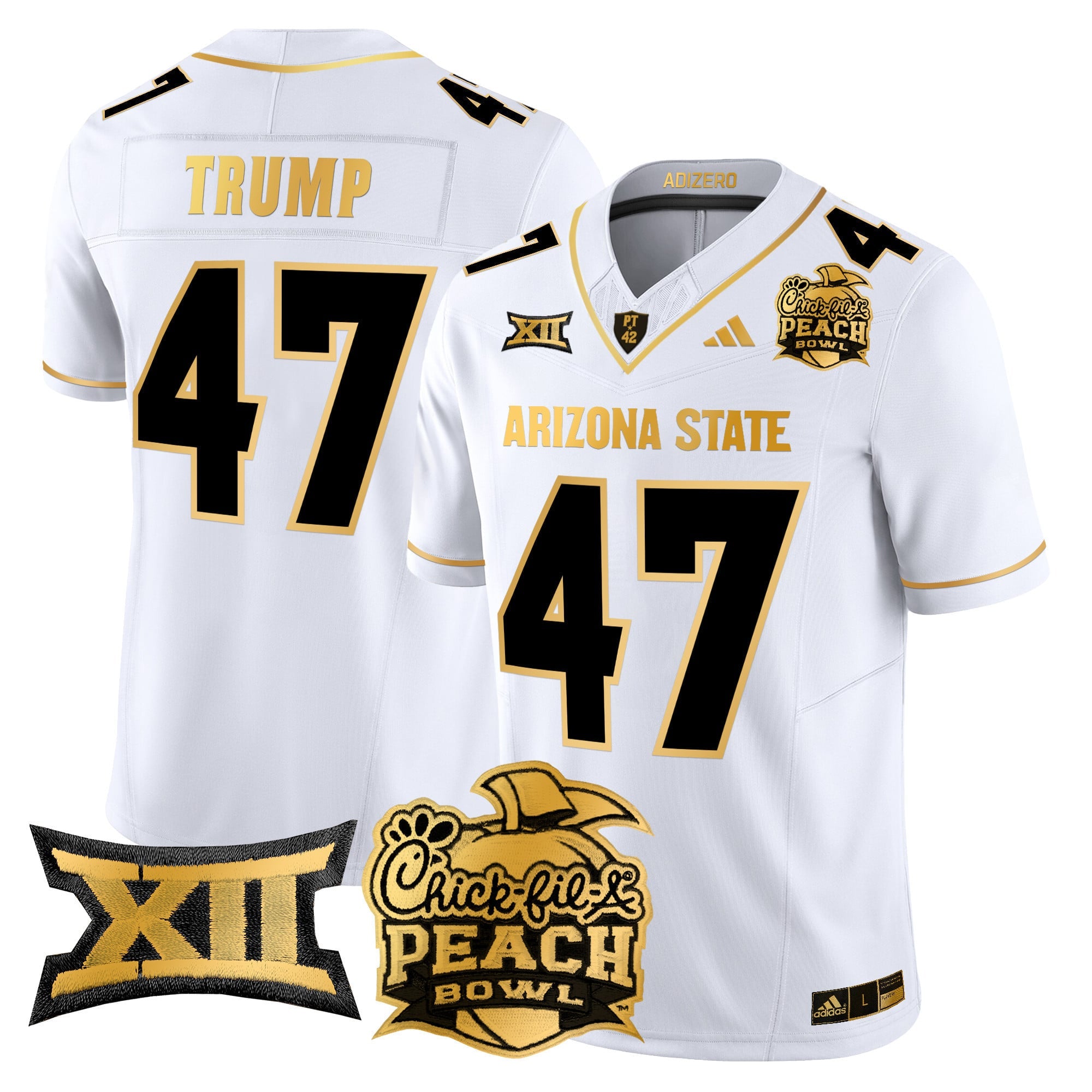 Men's Arizona State Sun Devils 2025 Peach Bowl Gold Vapor Limited Jersey V2 - All Stitched