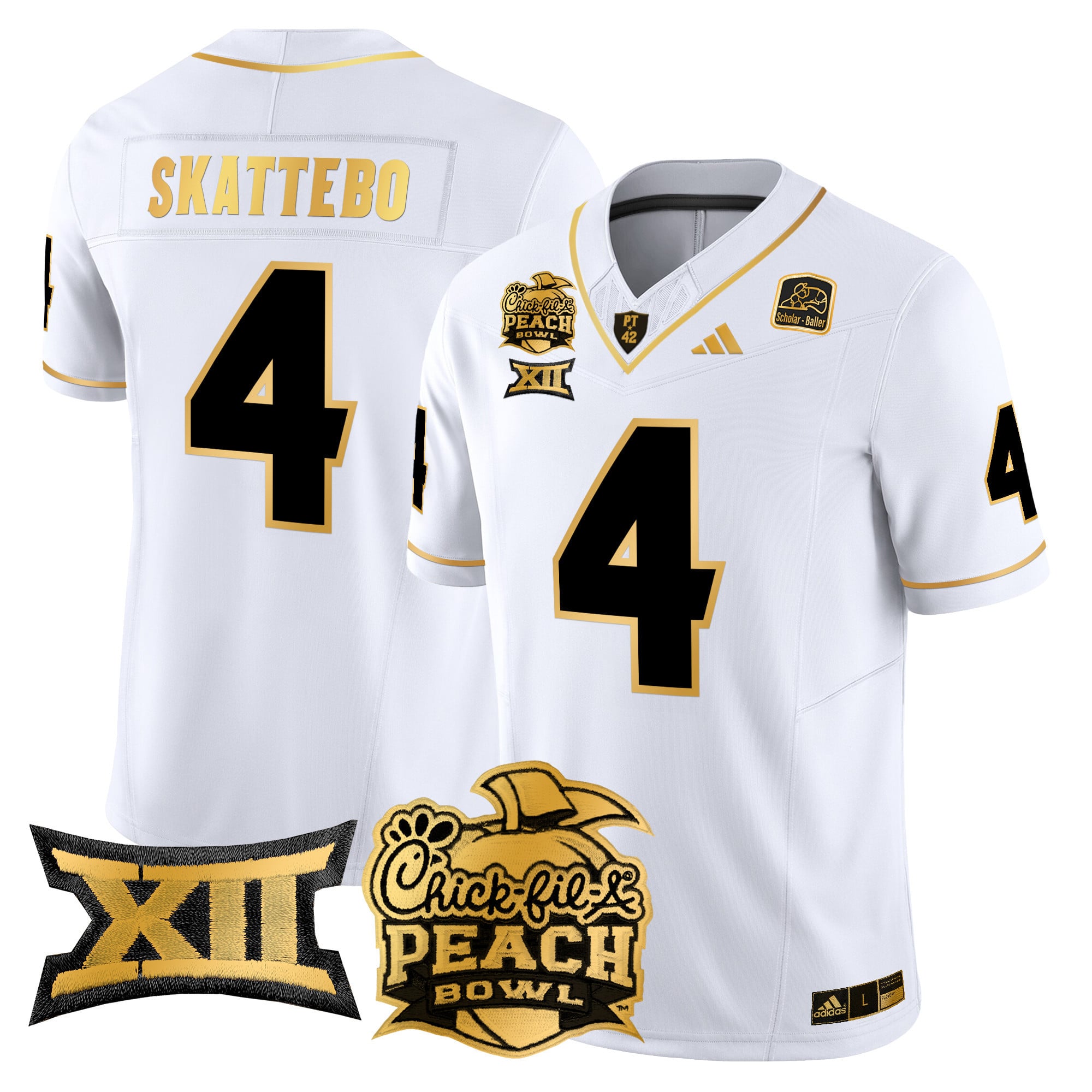 Men's Arizona State Sun Devils 2025 Peach Bowl Gold Vapor Limited Jersey - All Stitched