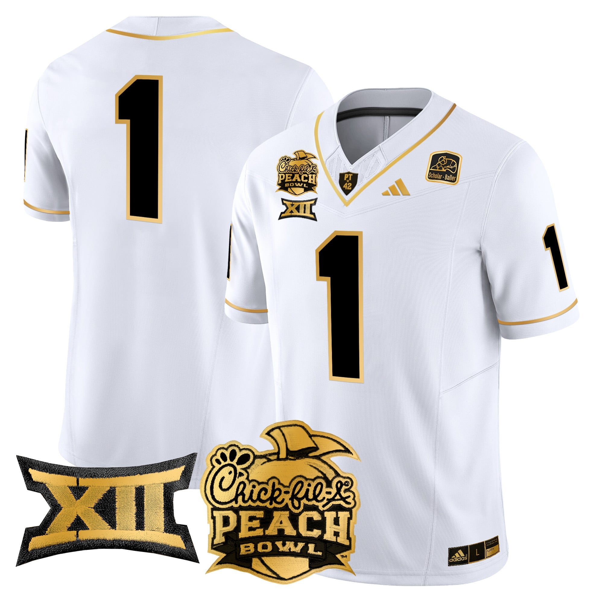 Men's Arizona State Sun Devils 2025 Peach Bowl Gold Vapor Limited Jersey - All Stitched