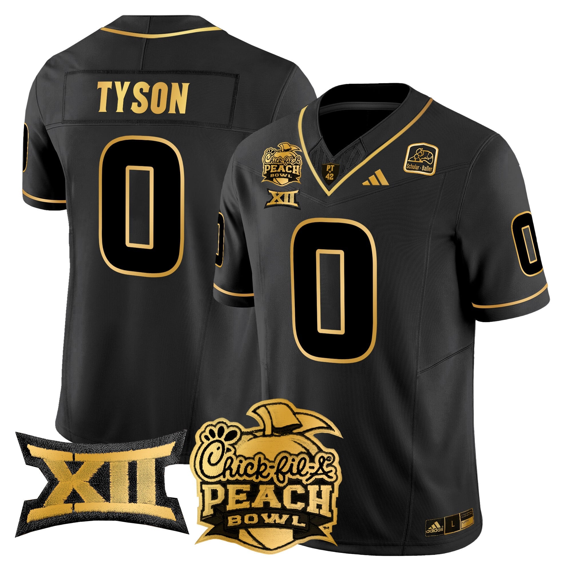 Men's Arizona State Sun Devils 2025 Peach Bowl Gold Vapor Limited Jersey - All Stitched