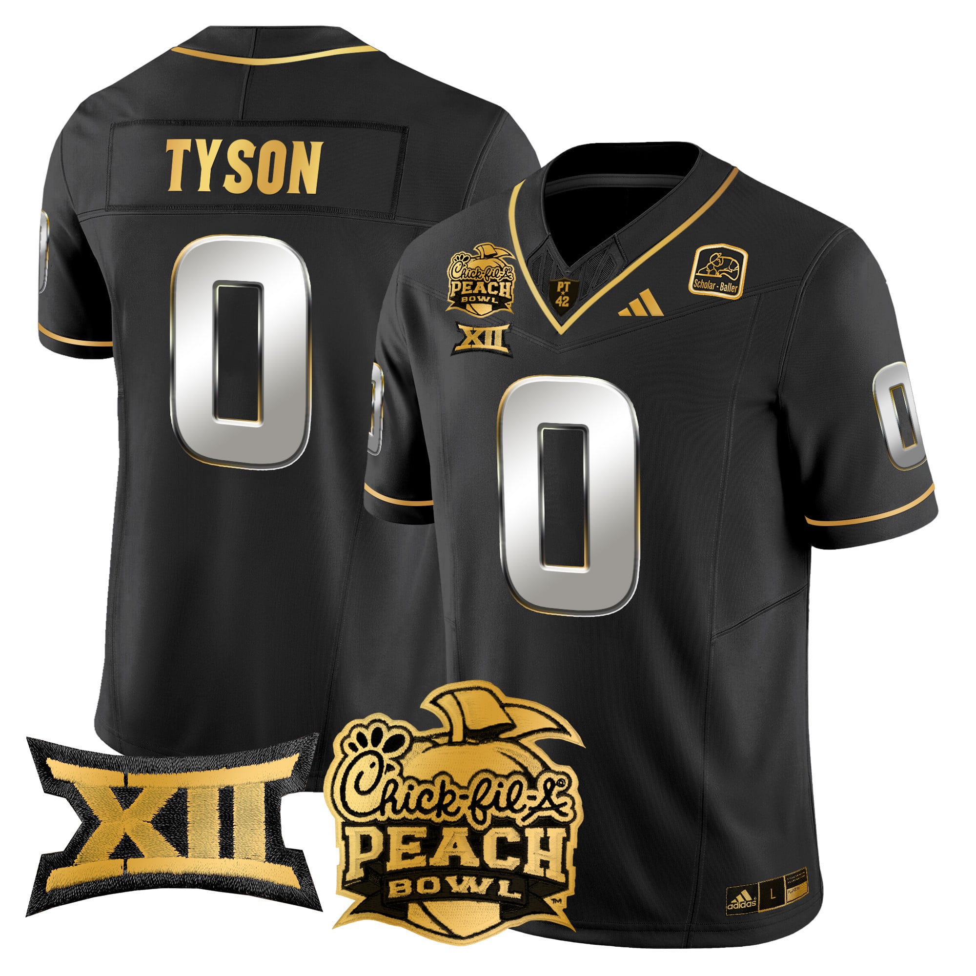 Men's Arizona State Sun Devils 2025 Peach Bowl Gold Vapor Limited Jersey - All Stitched