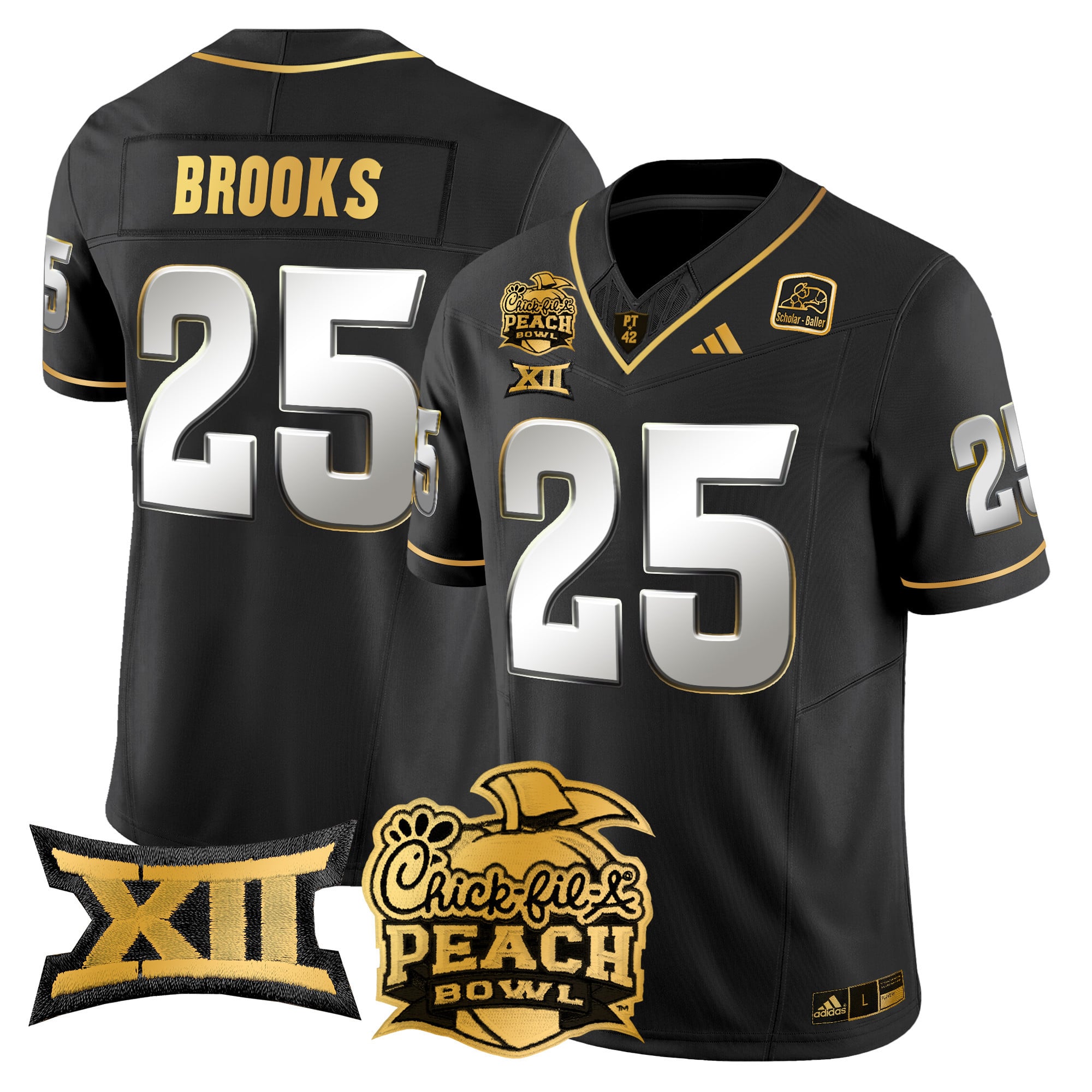 Men's Arizona State Sun Devils 2025 Peach Bowl Gold Vapor Limited Jersey - All Stitched