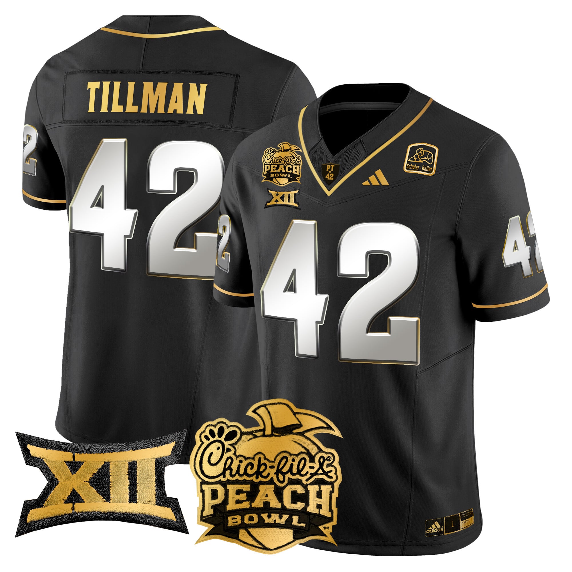 Men's Arizona State Sun Devils 2025 Peach Bowl Gold Vapor Limited Jersey - All Stitched