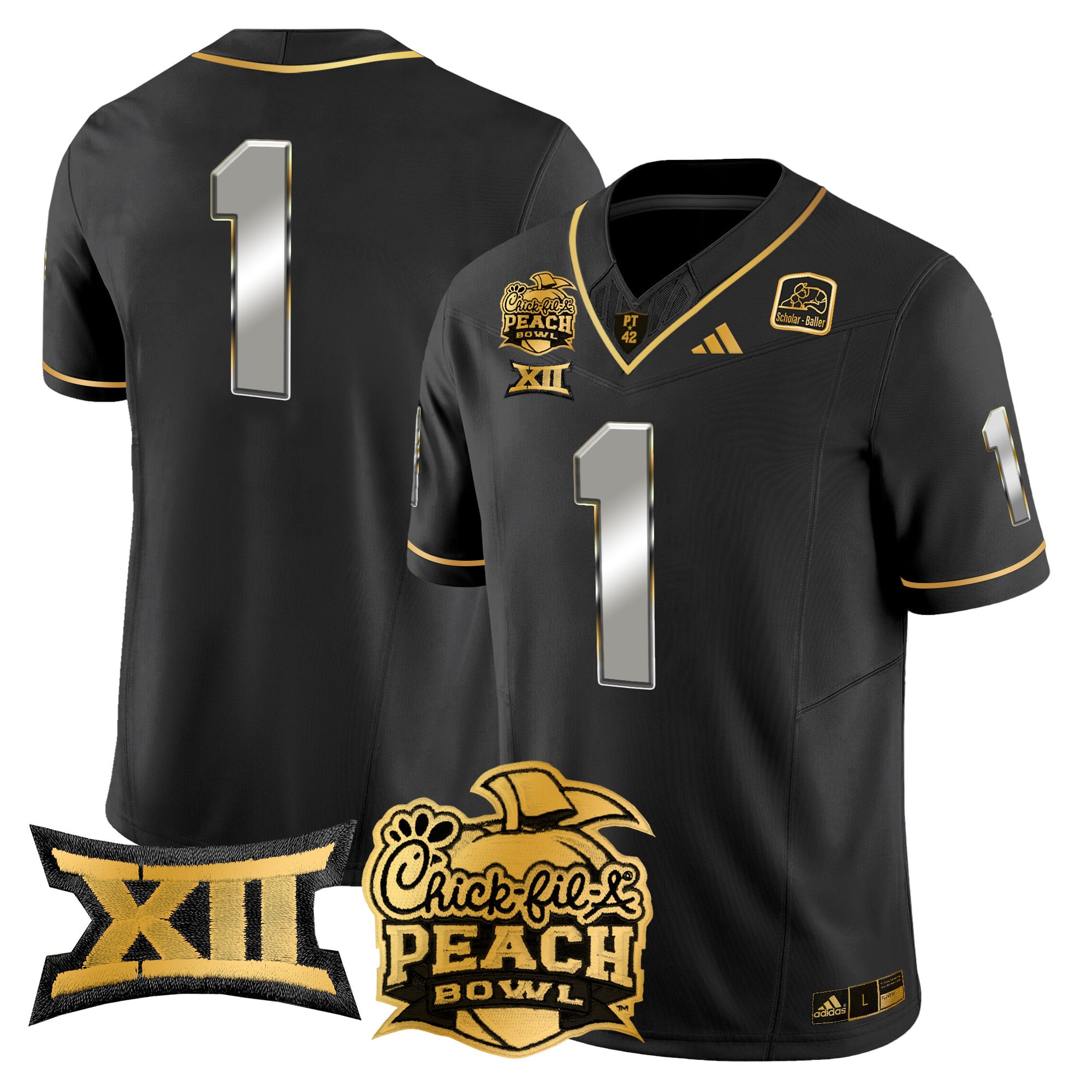 Men's Arizona State Sun Devils 2025 Peach Bowl Gold Vapor Limited Jersey - All Stitched