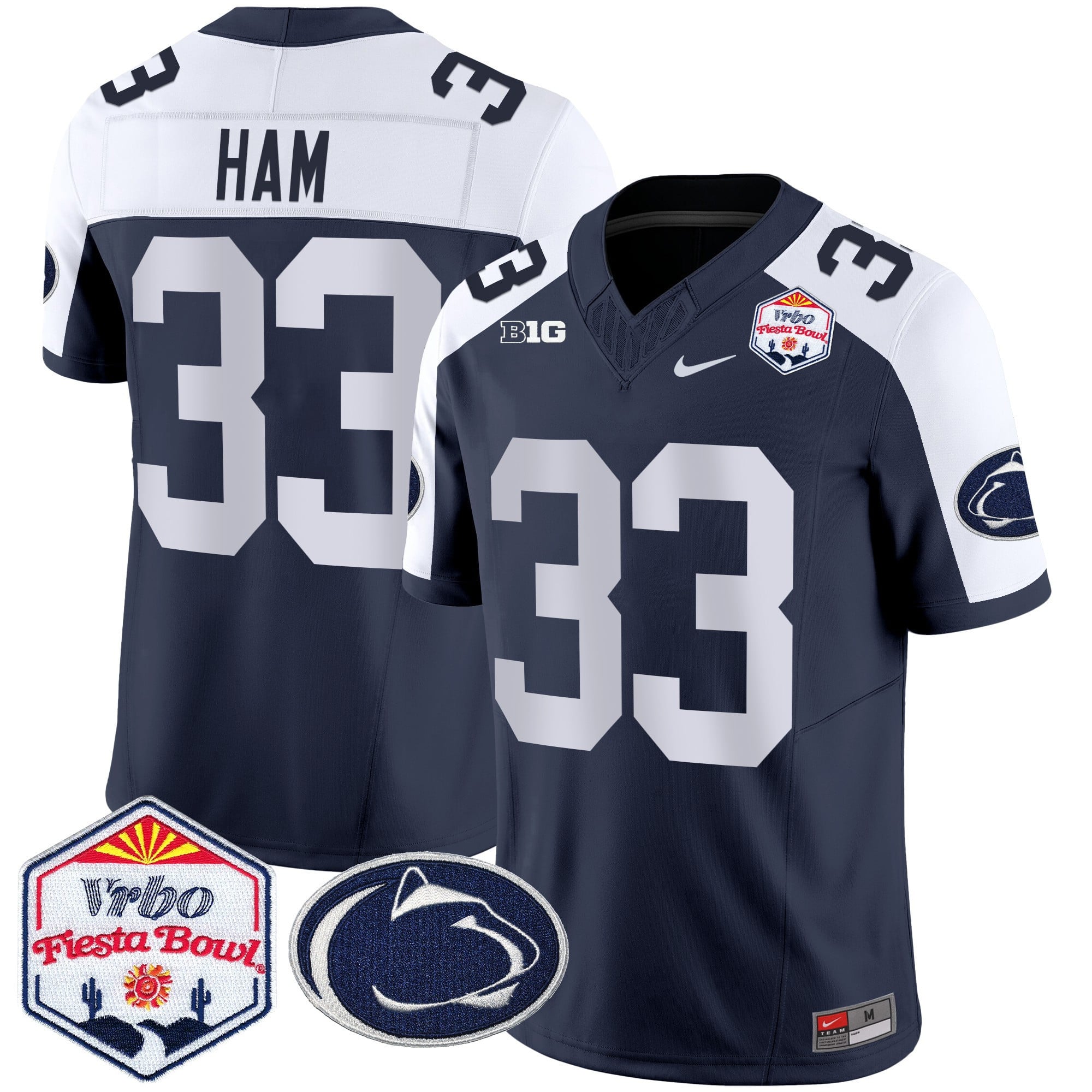 Men's Penn State Nittany Lions 2024 The Fiesta Bowl Patch Vapor Limited Jersey - All Stitched