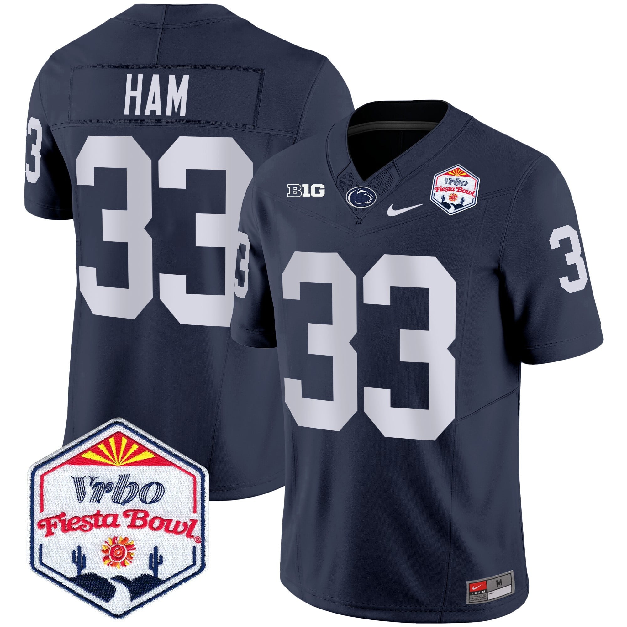 Men's Penn State Nittany Lions 2024 The Fiesta Bowl Patch Vapor Limited Jersey - All Stitched