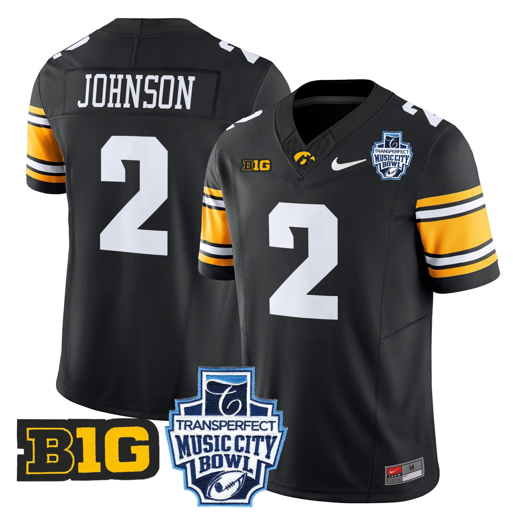 Men's Iowa Hawkeyes 2024 Music City Bowl Vapor Limited Jersey - All Stitched