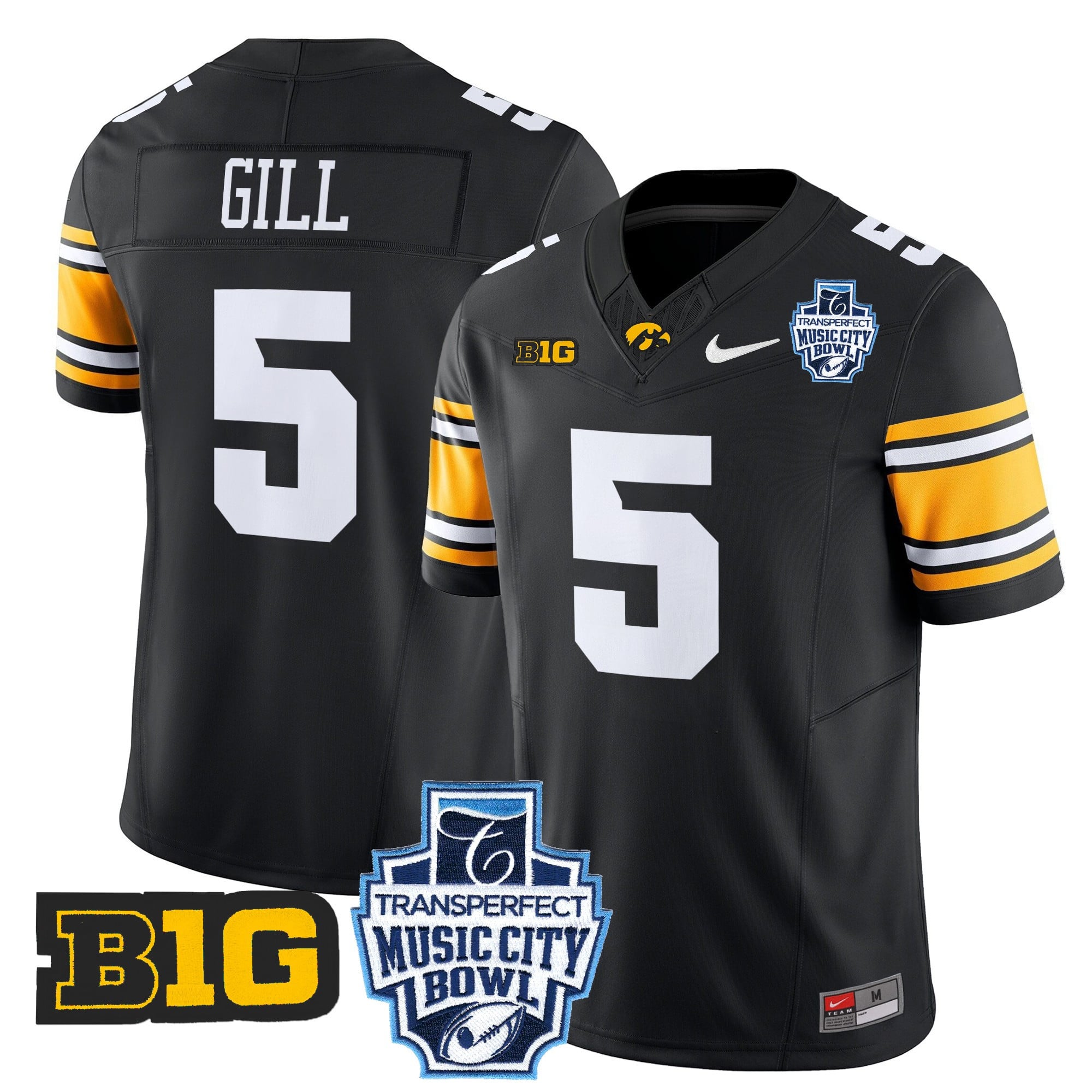 Men's Iowa Hawkeyes 2024 Music City Bowl Vapor Limited Jersey - All Stitched