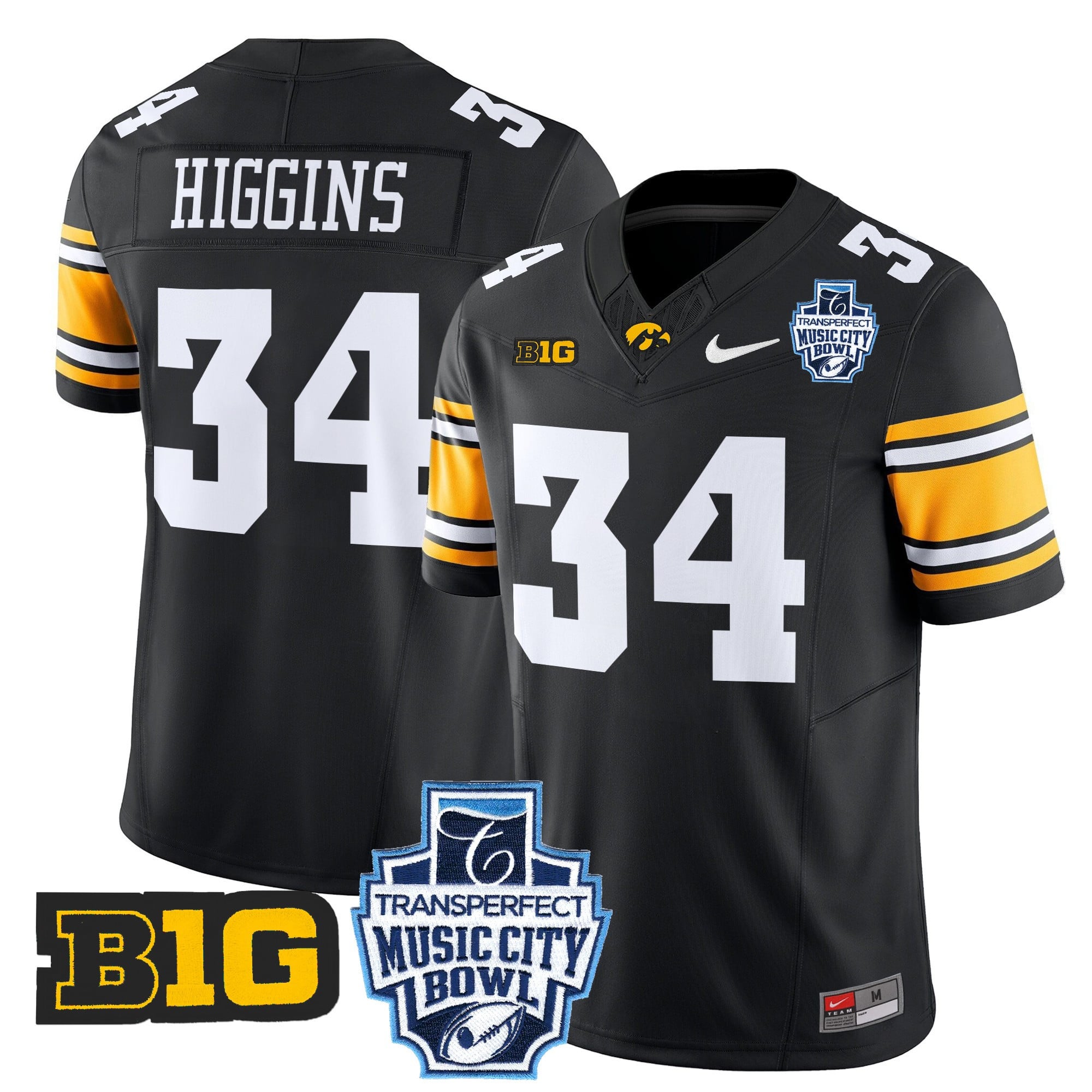 Men's Iowa Hawkeyes 2024 Music City Bowl Vapor Limited Jersey - All Stitched