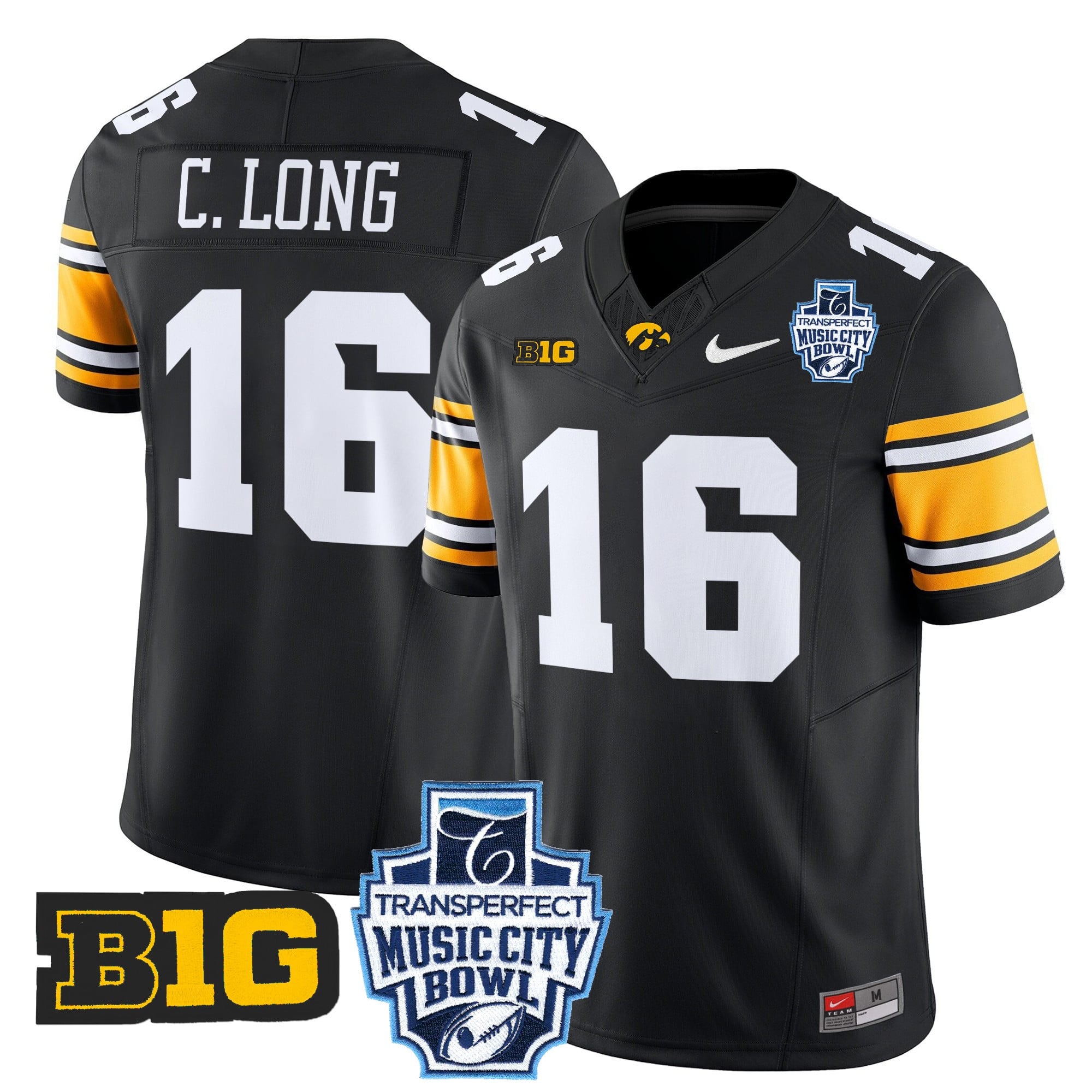 Men's Iowa Hawkeyes 2024 Music City Bowl Vapor Limited Jersey - All Stitched