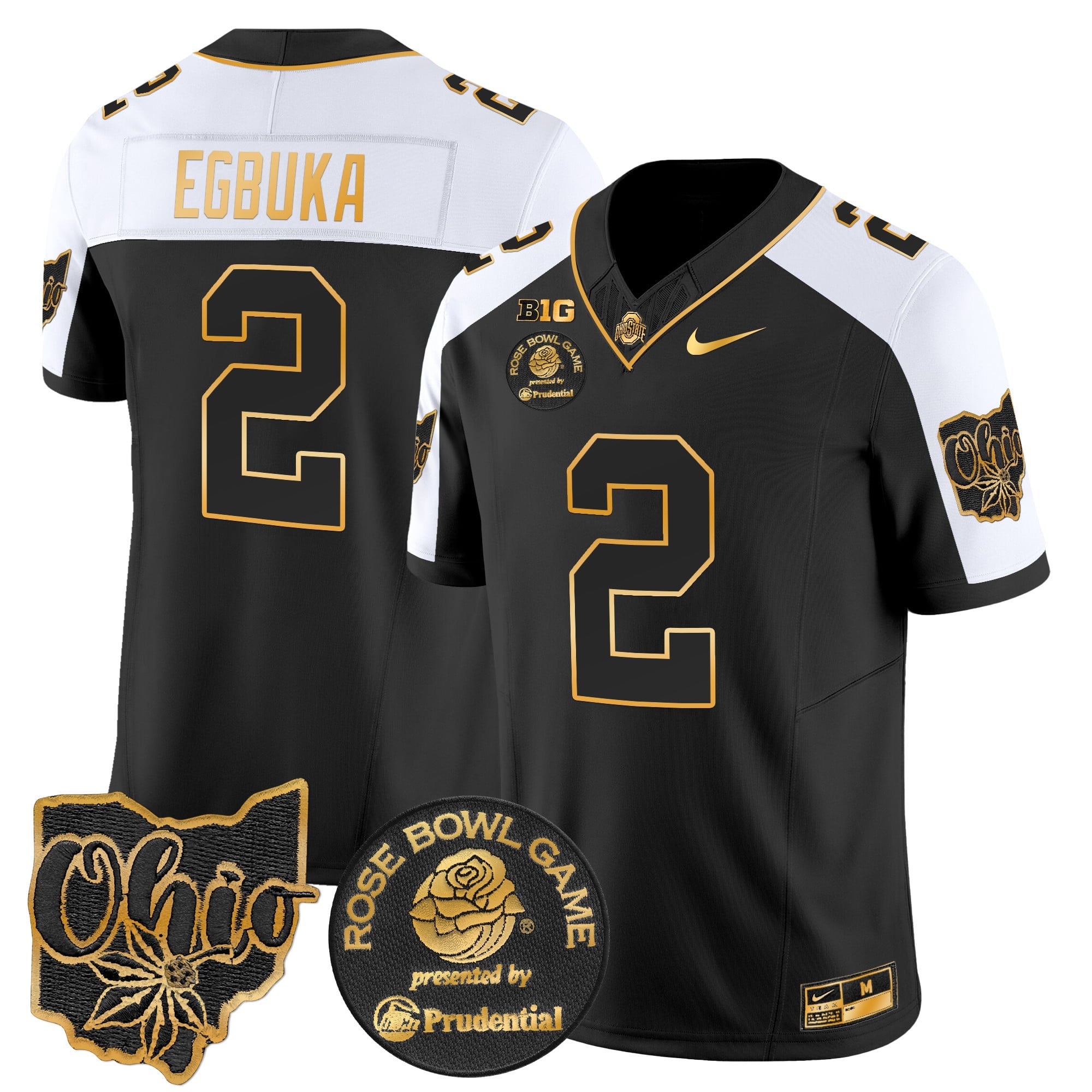 Men's Ohio State Buckeyes Rose Bowl Gold Vapor Limited Jersey - All Stitched