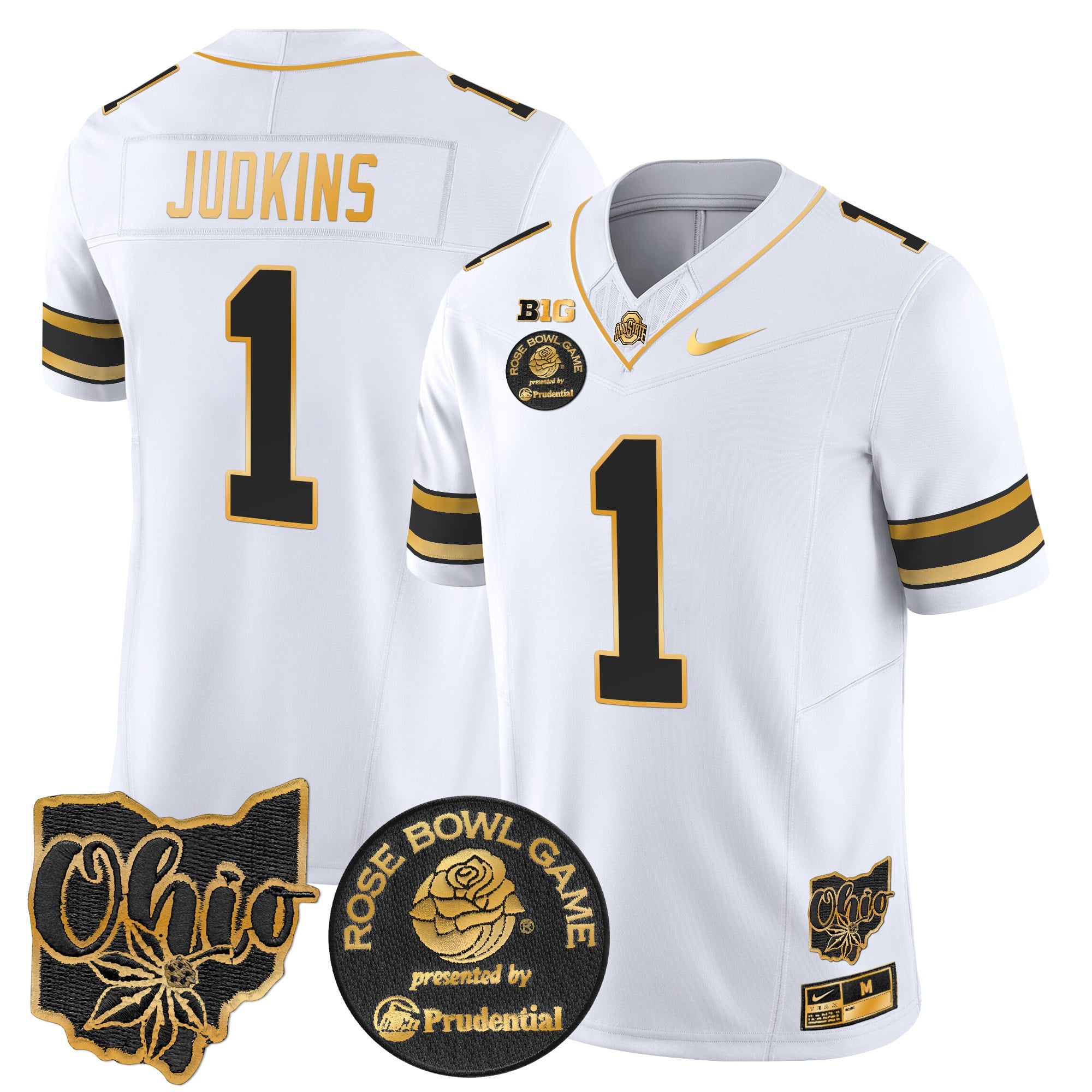 Men's Ohio State Buckeyes Rose Bowl Gold Vapor Limited Jersey - All Stitched