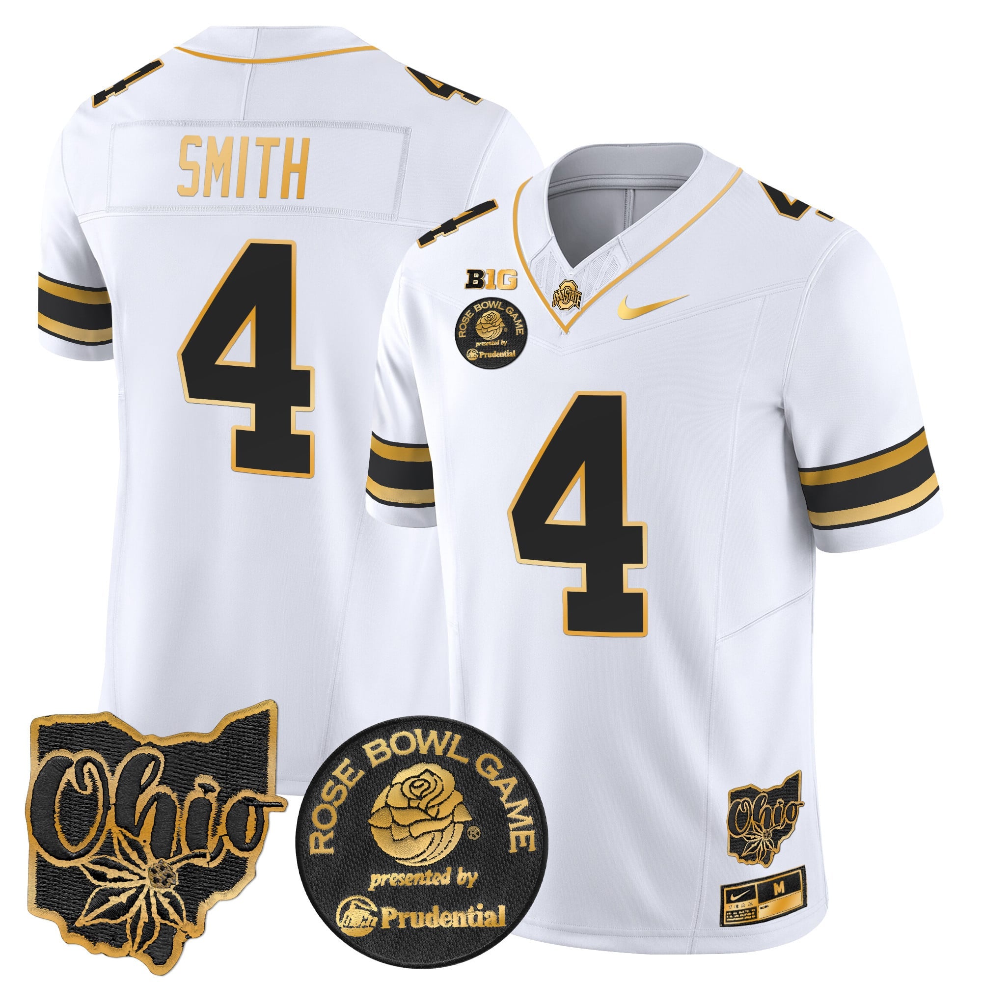 Men's Ohio State Buckeyes Rose Bowl Gold Vapor Limited Jersey - All Stitched