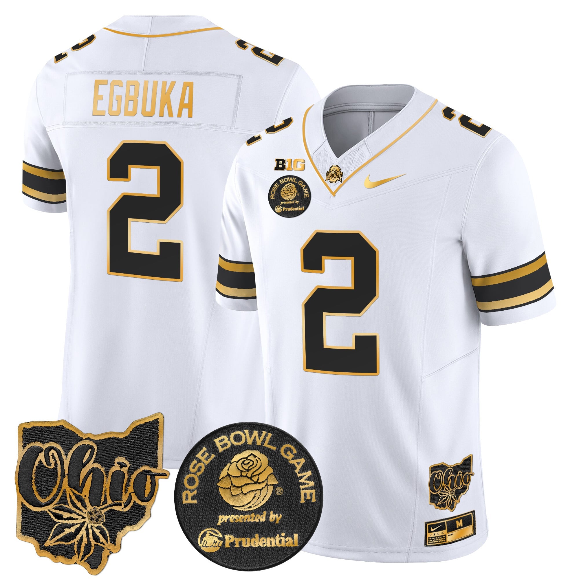 Men's Ohio State Buckeyes Rose Bowl Gold Vapor Limited Jersey - All Stitched