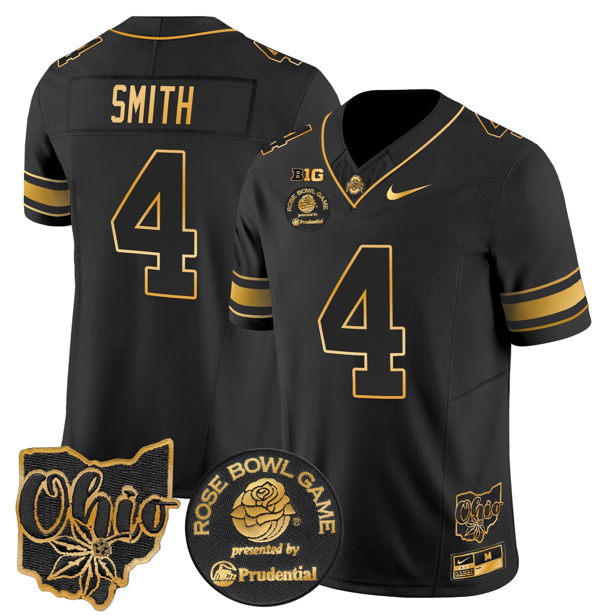 Men's Ohio State Buckeyes Rose Bowl Gold Vapor Limited Jersey - All Stitched
