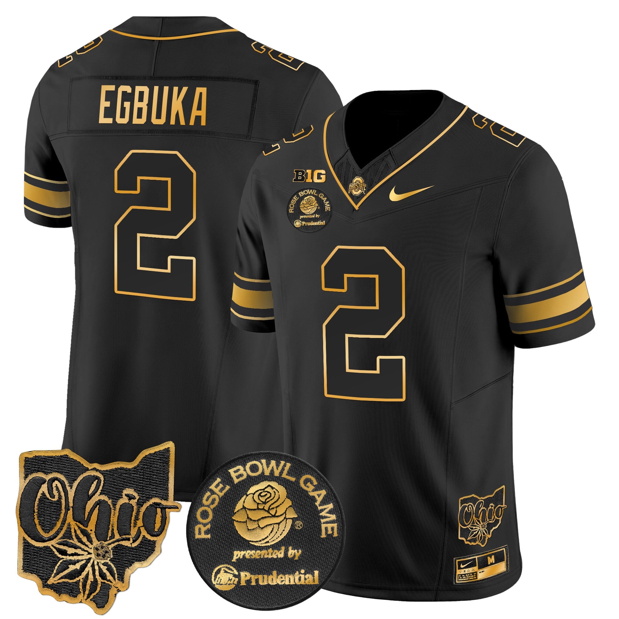 Men's Ohio State Buckeyes Rose Bowl Gold Vapor Limited Jersey - All Stitched