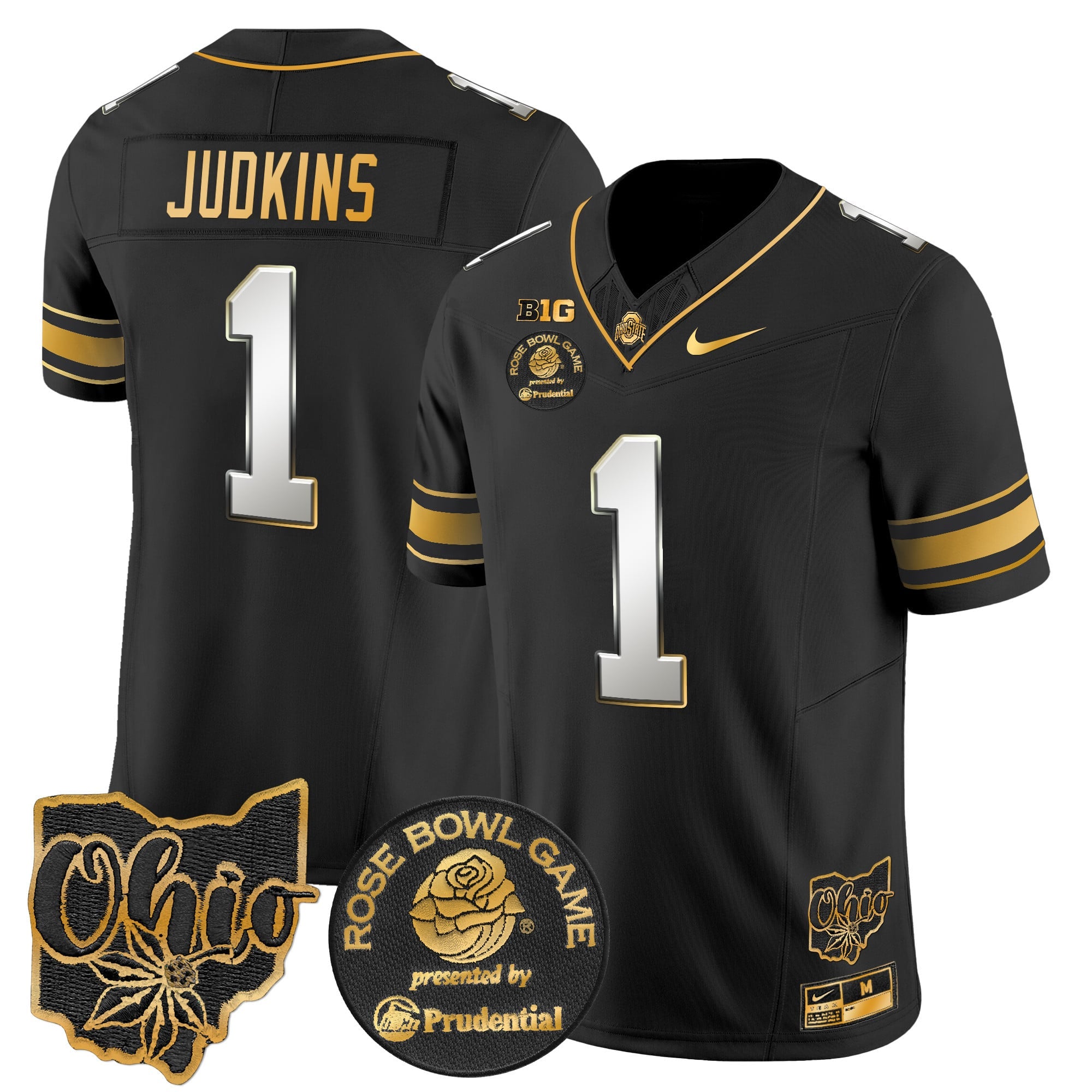 Men's Ohio State Buckeyes Rose Bowl Gold Vapor Limited Jersey - All Stitched