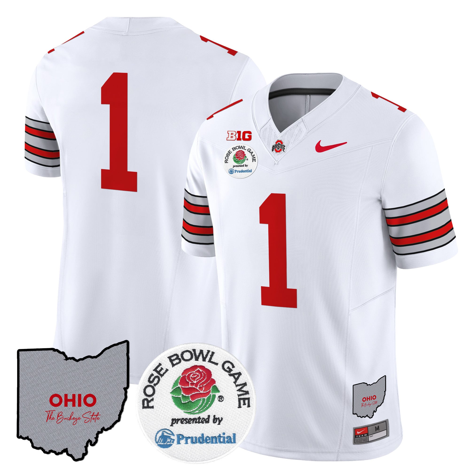 Men's Ohio State Buckeyes 'Heritage Stripe' Rose Bowl Vapor Limited Jersey - All Stitched