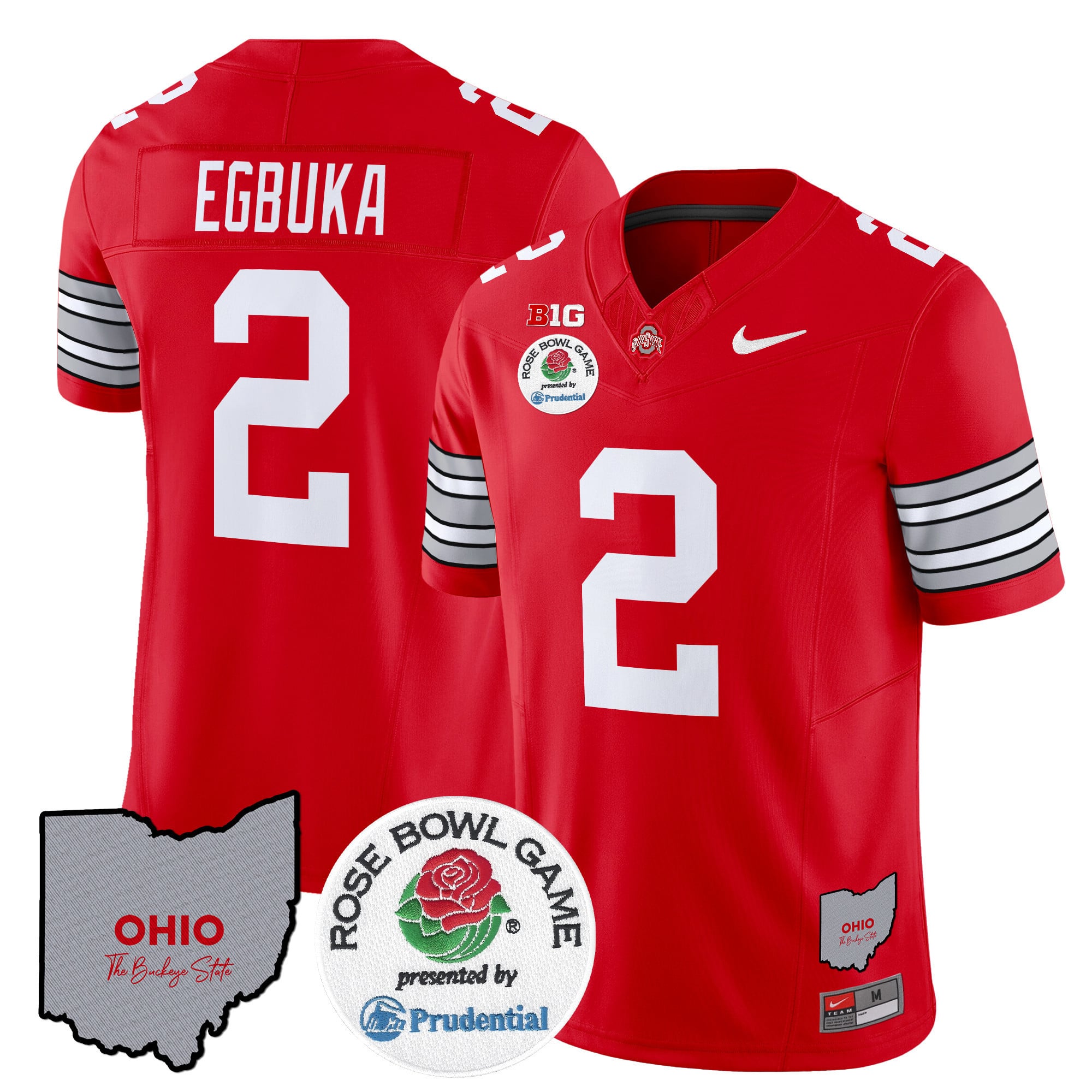 Men's Ohio State Buckeyes 'Heritage Stripe' Rose Bowl Vapor Limited Jersey - All Stitched