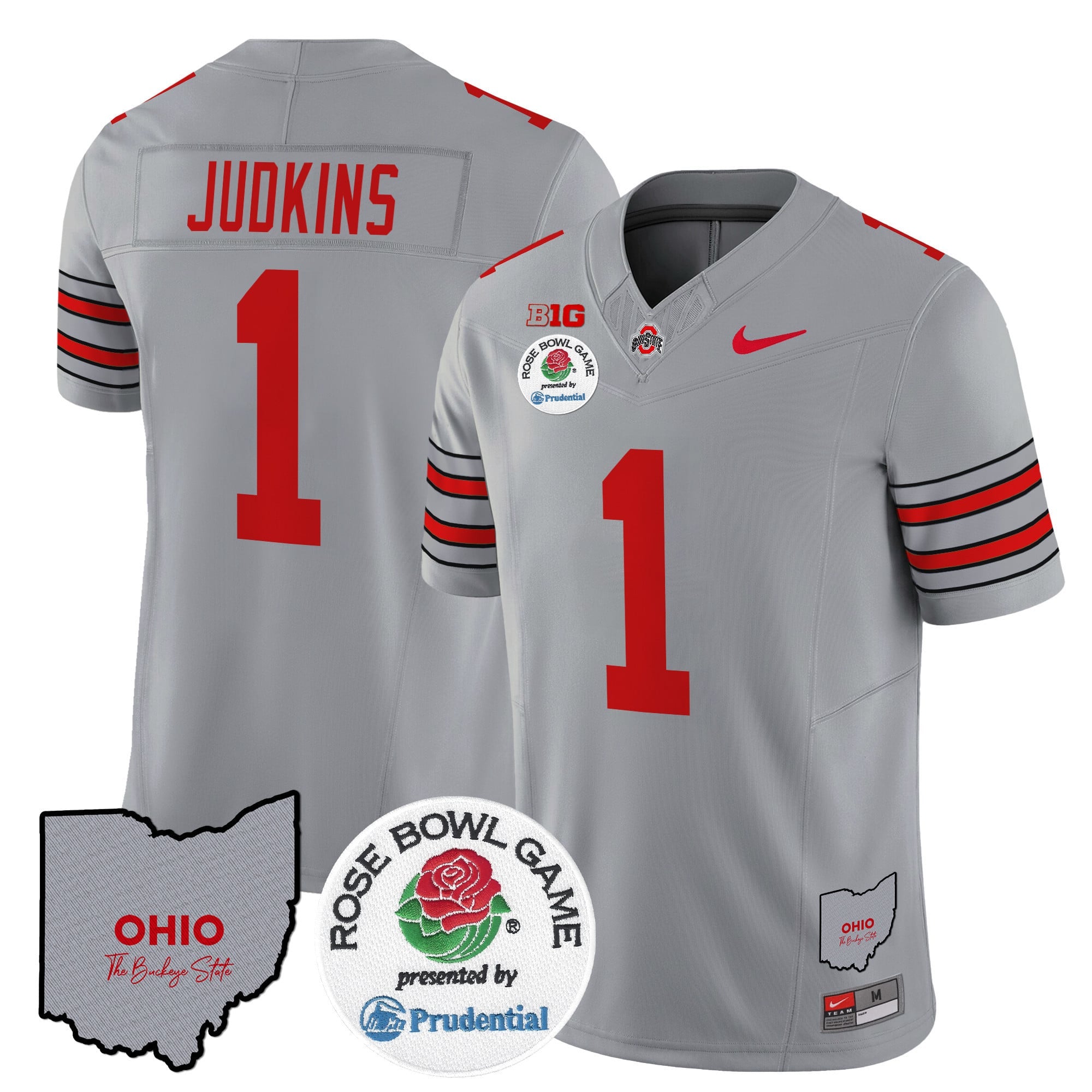 Men's Ohio State Buckeyes 'Heritage Stripe' Rose Bowl Vapor Limited Jersey - All Stitched