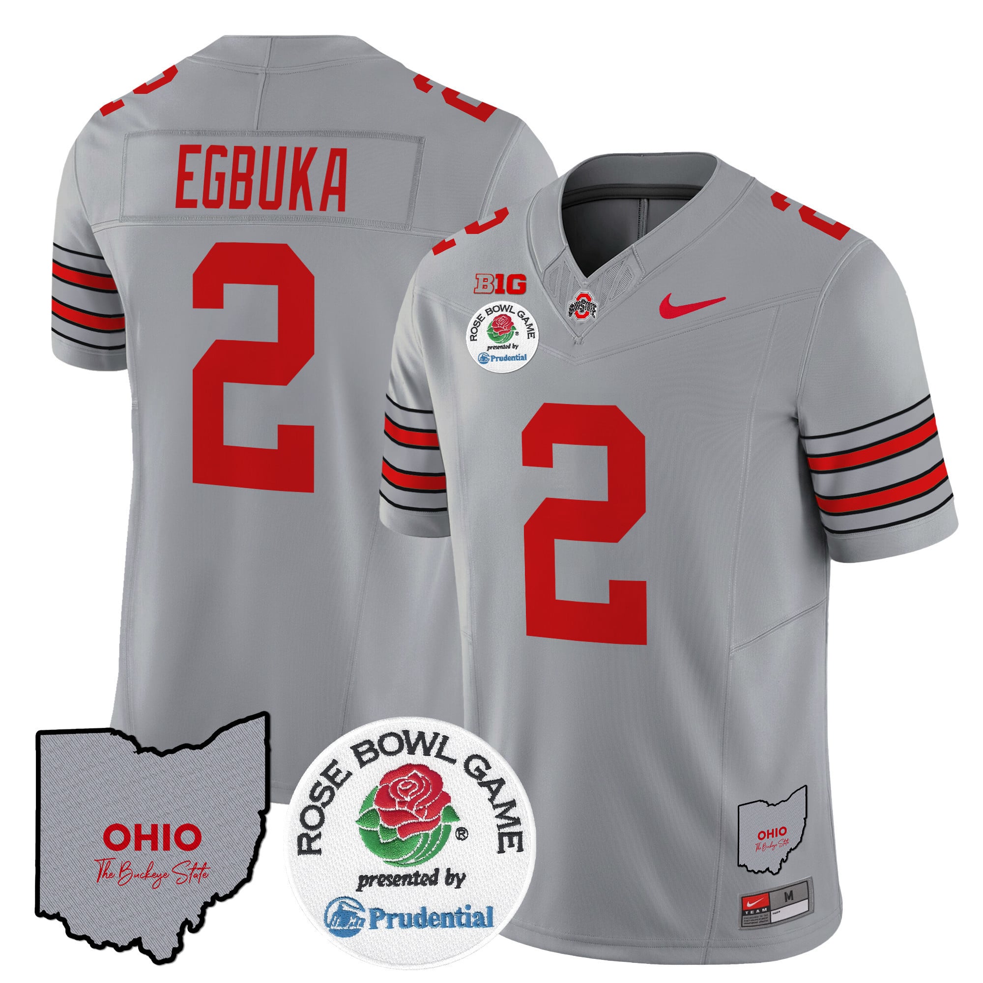 Men's Ohio State Buckeyes 'Heritage Stripe' Rose Bowl Vapor Limited Jersey - All Stitched