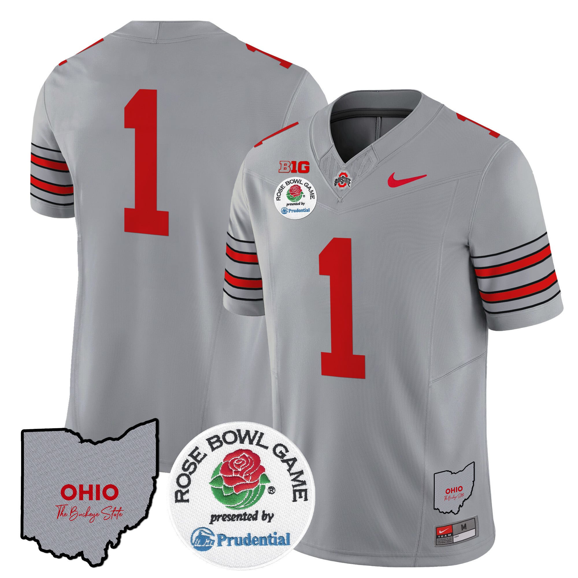 Men's Ohio State Buckeyes 'Heritage Stripe' Rose Bowl Vapor Limited Jersey - All Stitched