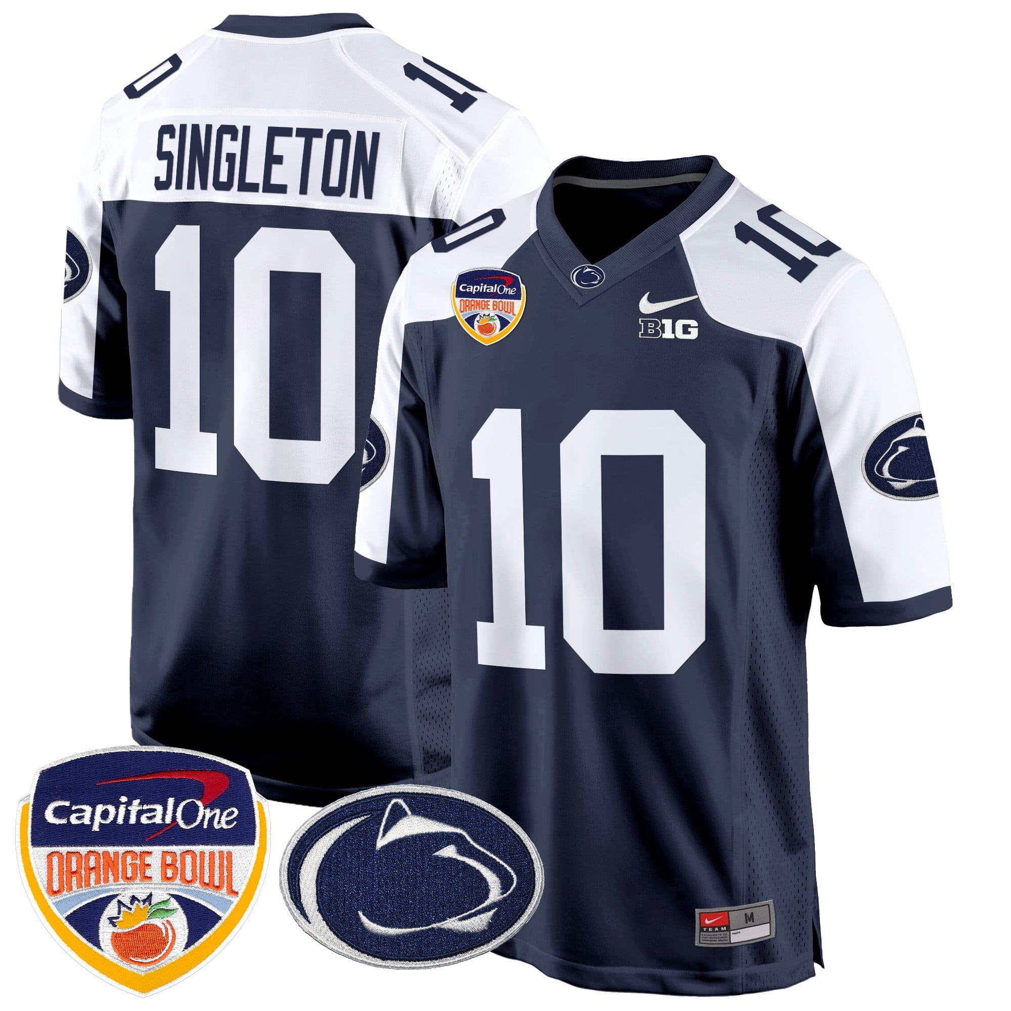 Men's Penn State Nittany Lions Orange Bowl Patch Game Jersey - All Stitched