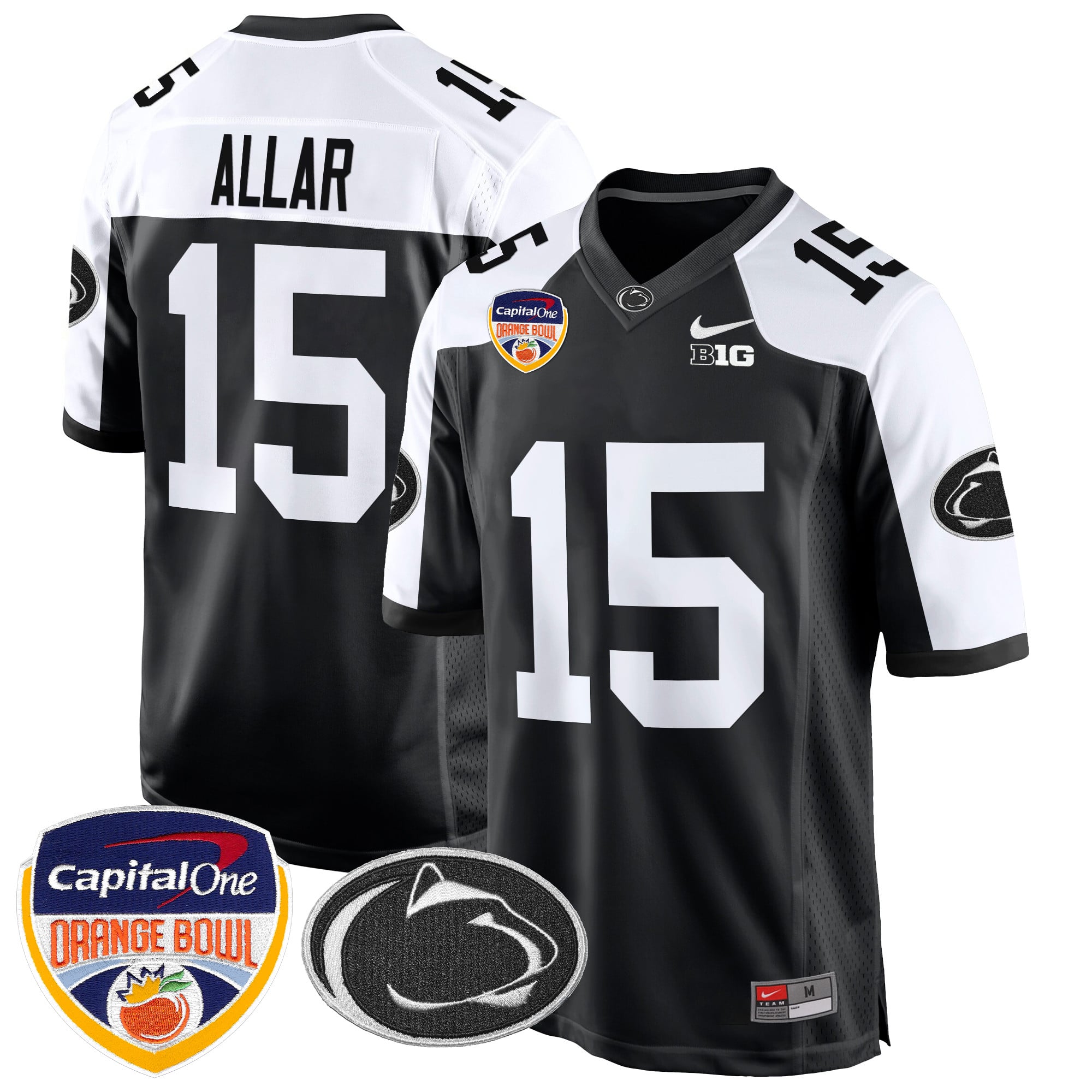 Men's Penn State Nittany Lions Orange Bowl Patch Game Jersey - All Stitched