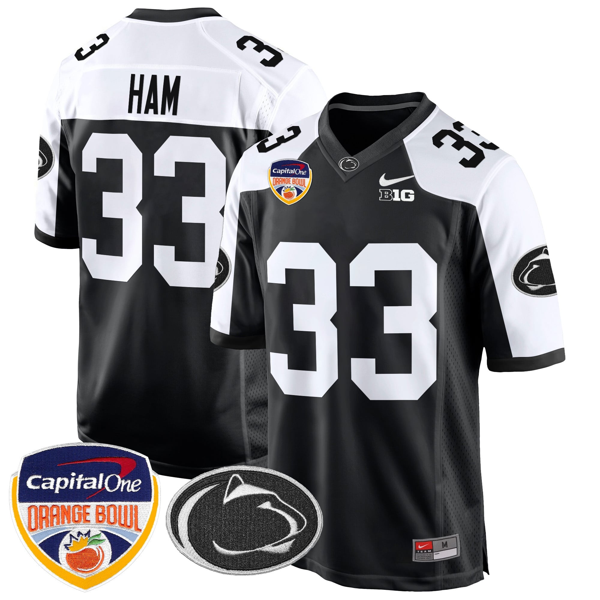 Men's Penn State Nittany Lions Orange Bowl Patch Game Jersey - All Stitched