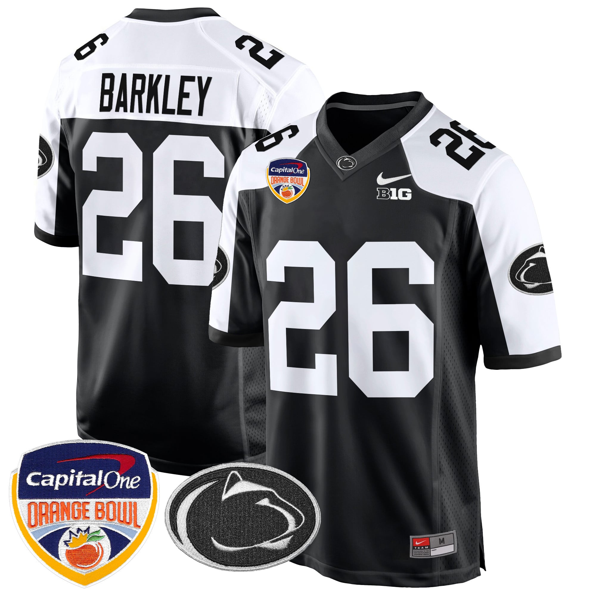 Men's Penn State Nittany Lions Orange Bowl Patch Game Jersey - All Stitched