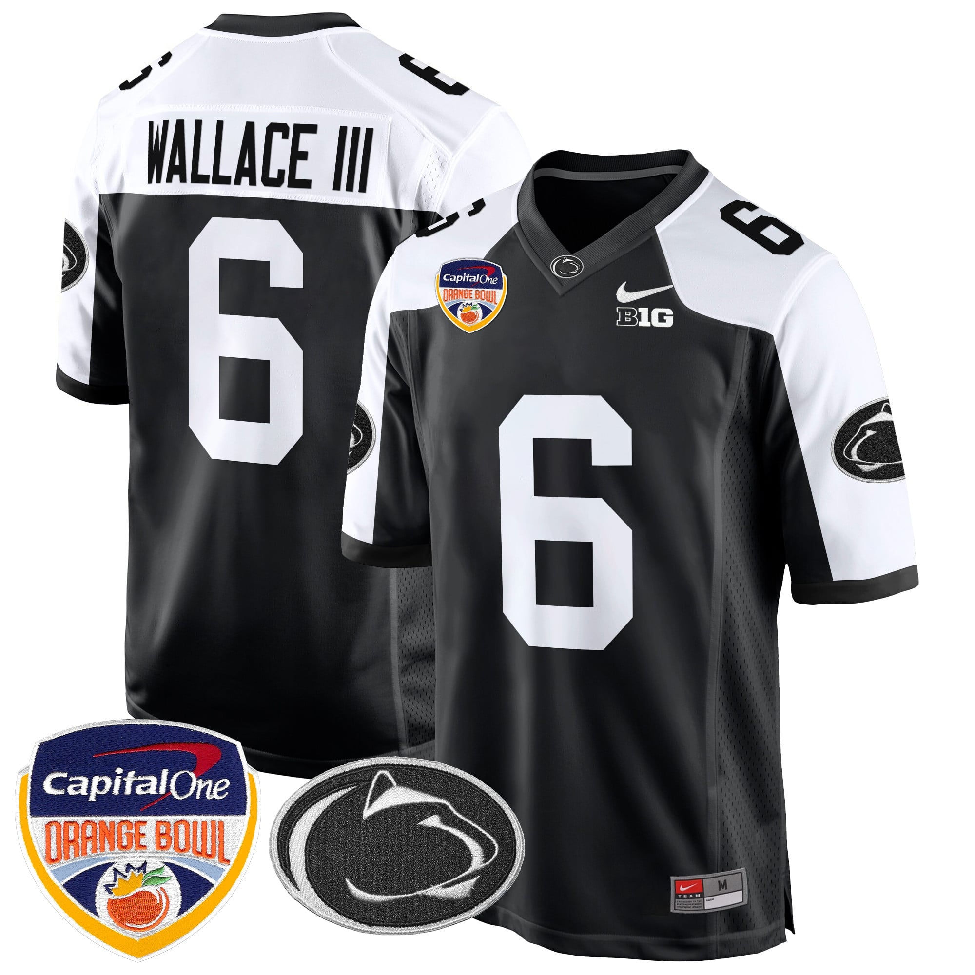 Men's Penn State Nittany Lions Orange Bowl Patch Game Jersey - All Stitched